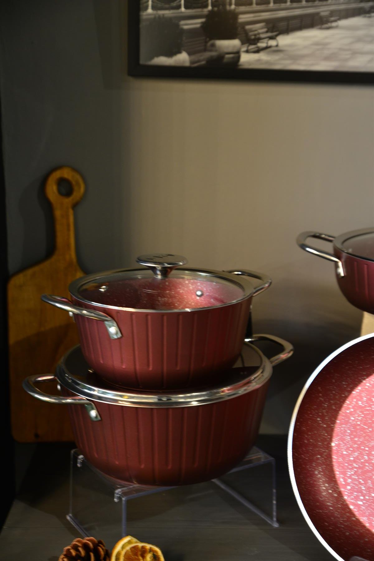 Colonna 7 Parça Granit Tencere Seti Kırmızı