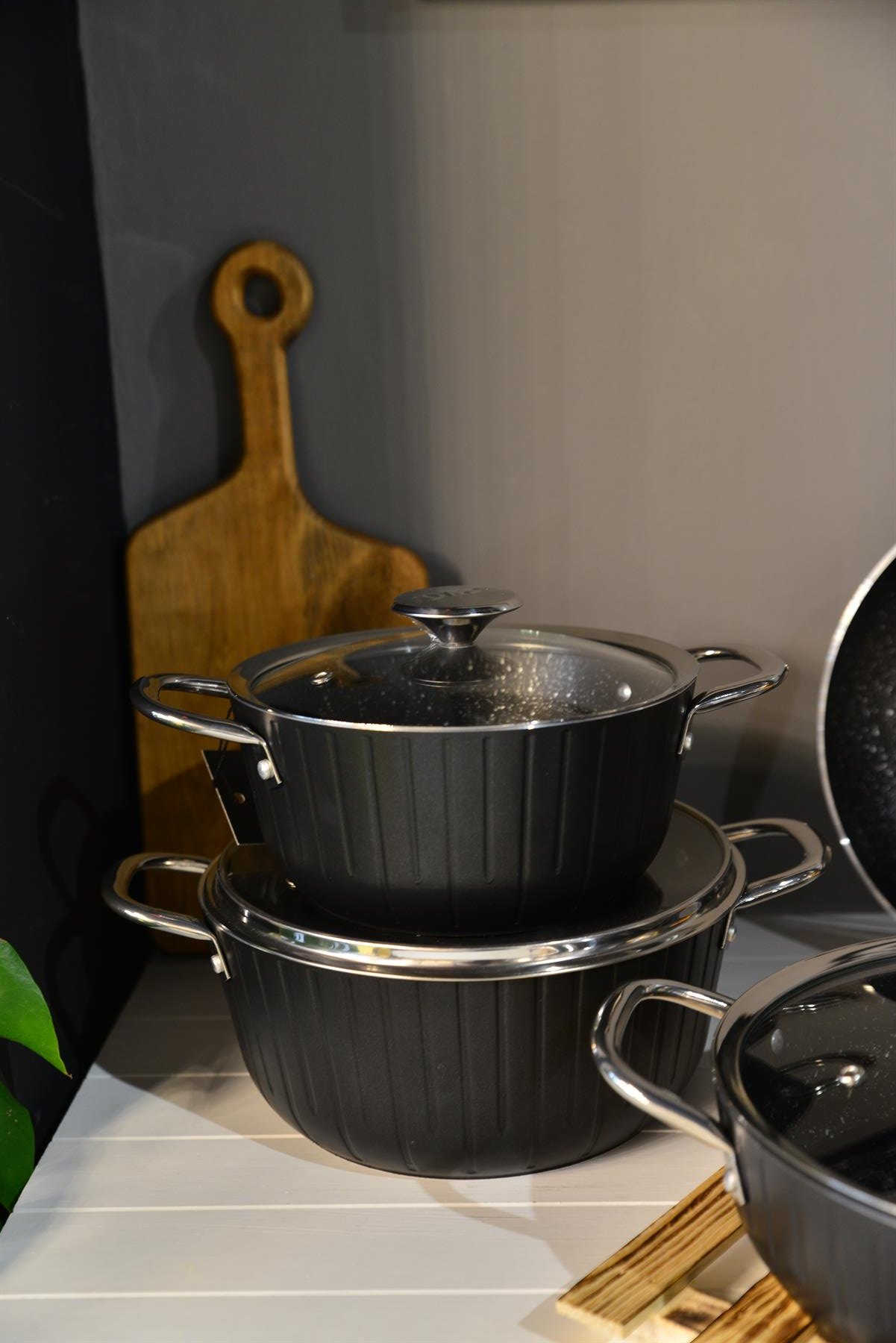 Colonna 7 Parça Granit Tencere Seti Siyah