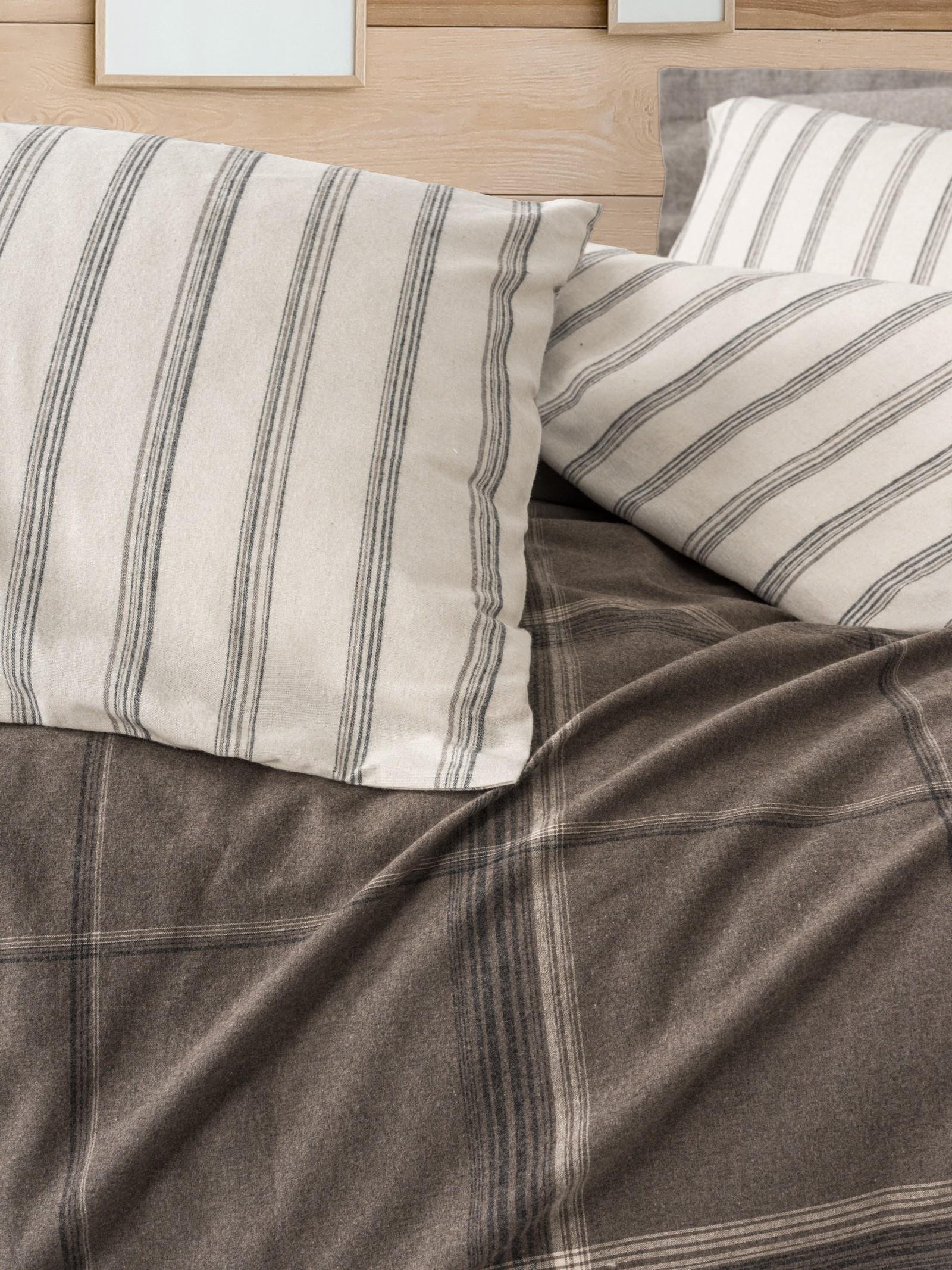 Cotton Box Warm Flanel Çift Kişilik Nevresim Takımı Caldo Kahve