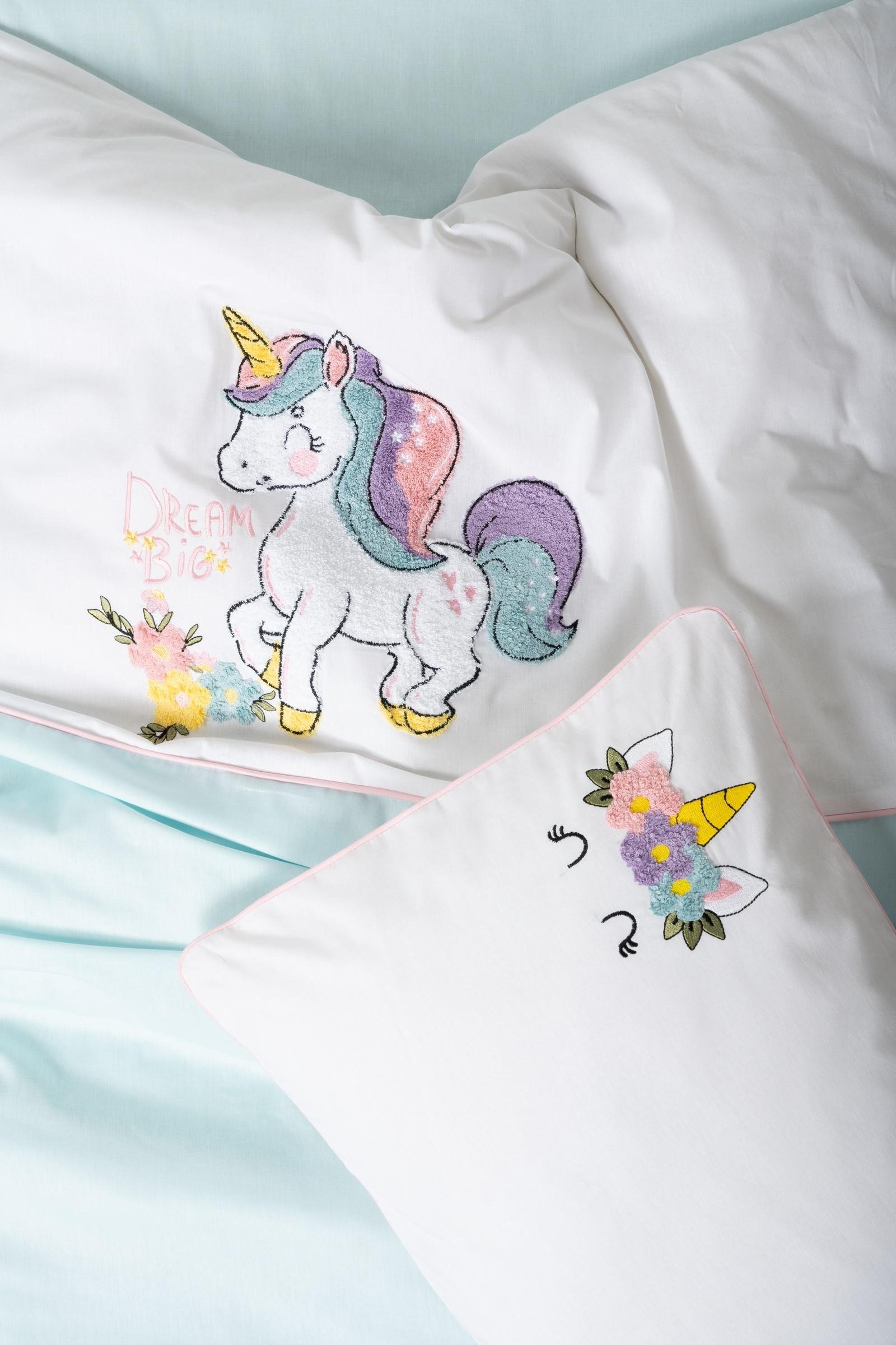 Cuddly Yıkanmış Doğal Görünümlü Nakışlı Bebek Nevresim Takımı Dolly Mint