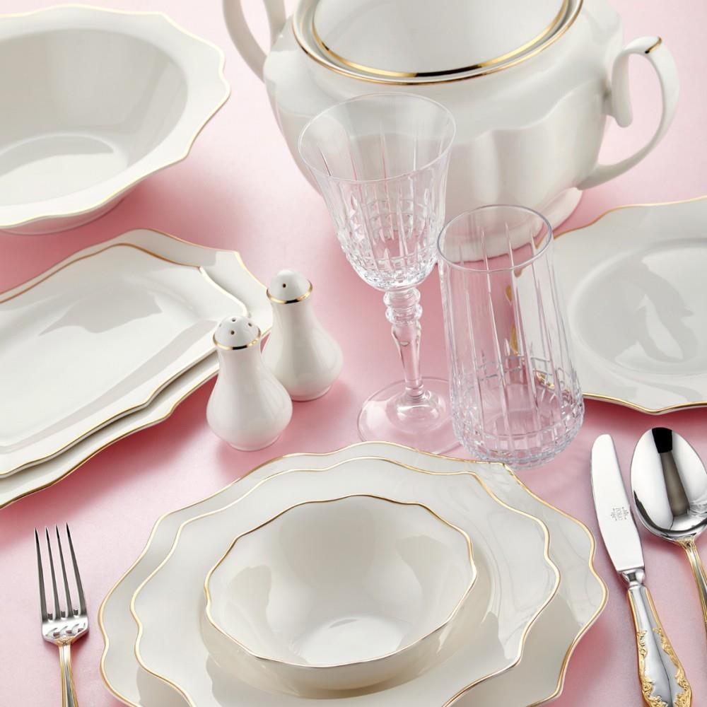 Diana Gold 60 Parça 12 Kişilik Bone Porselen Yemek Takımı