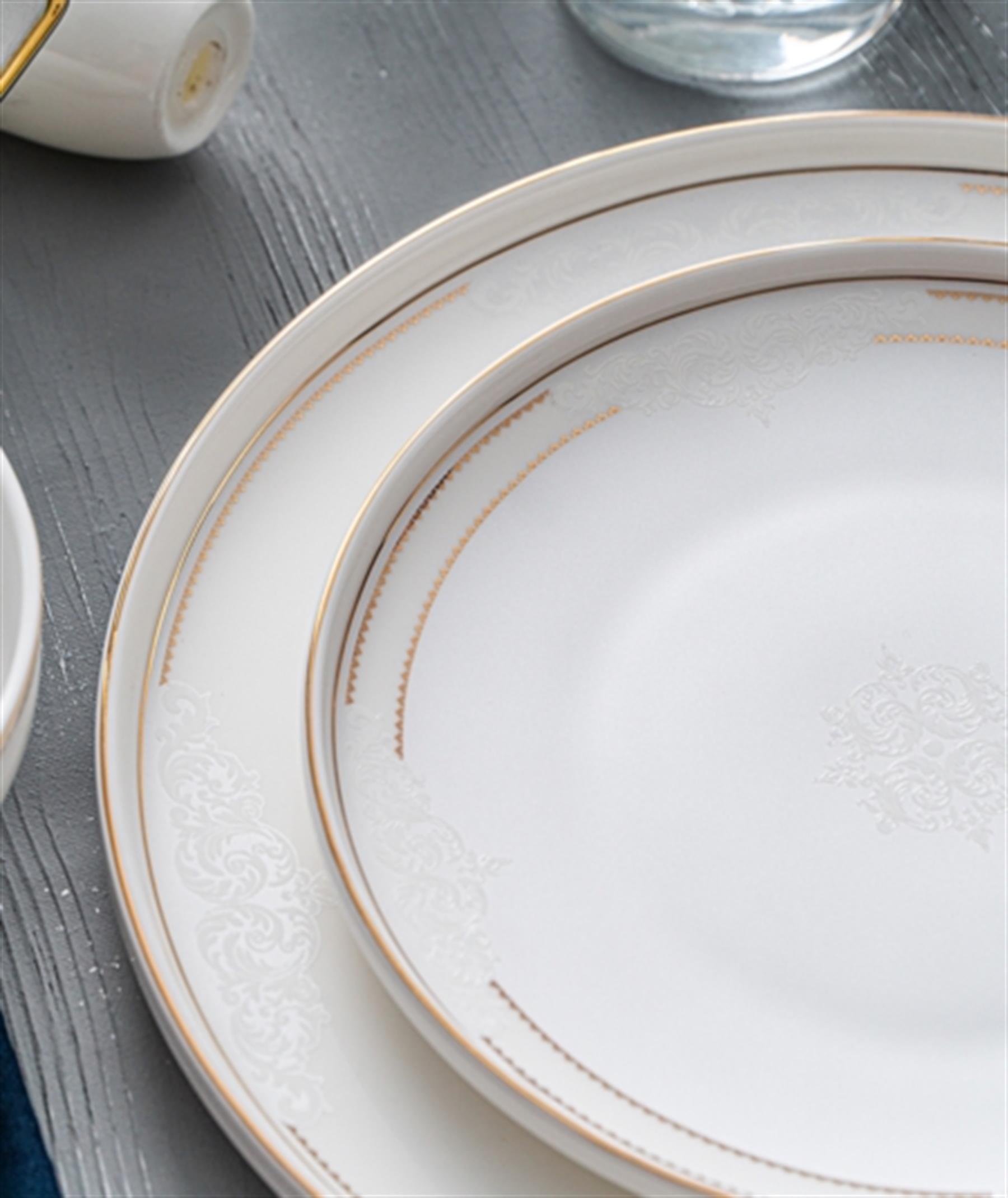 Dinara 57 Parça Porselen 12 Kişilik Yemek Takımı