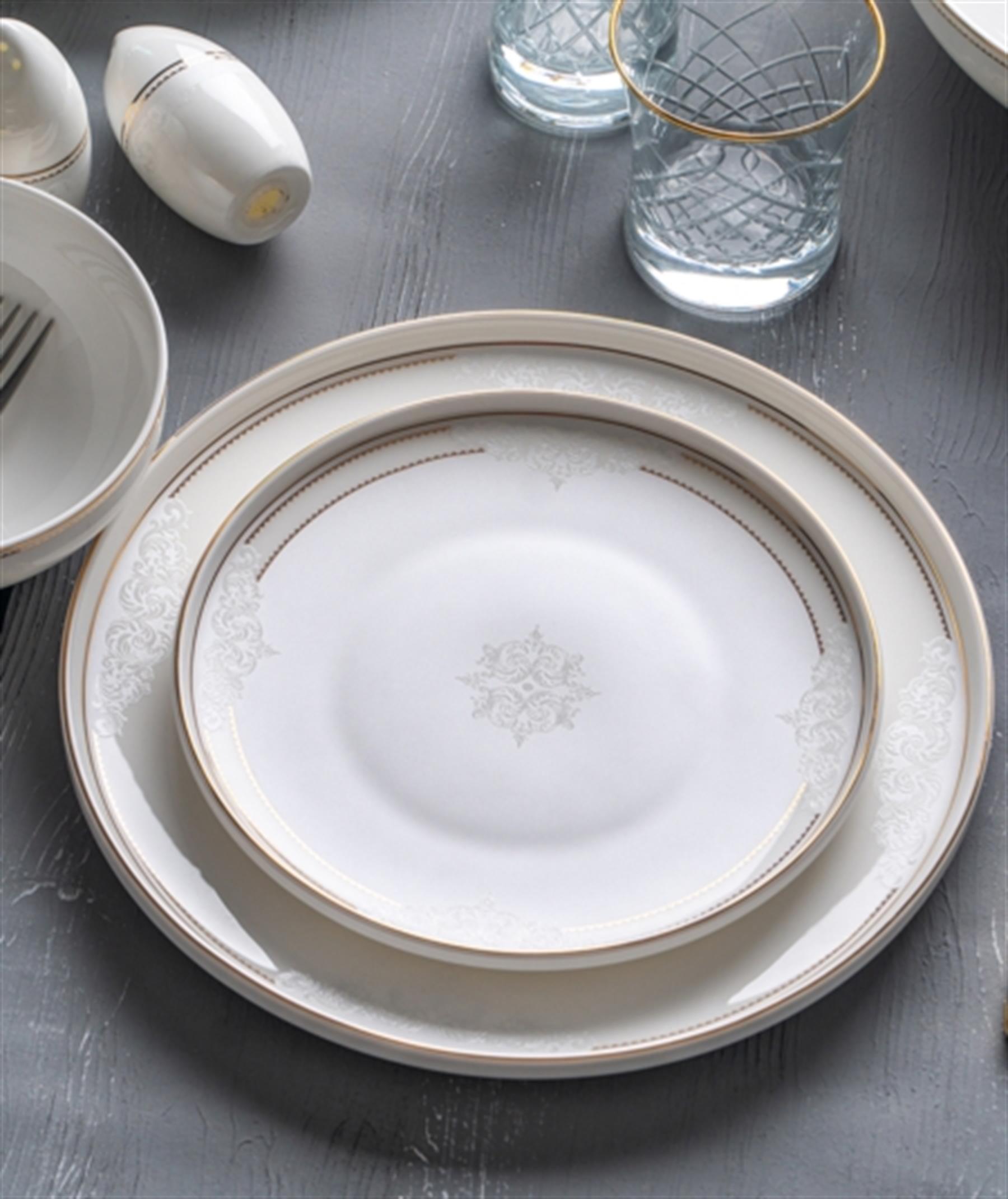 Dinara 57 Parça Porselen 12 Kişilik Yemek Takımı