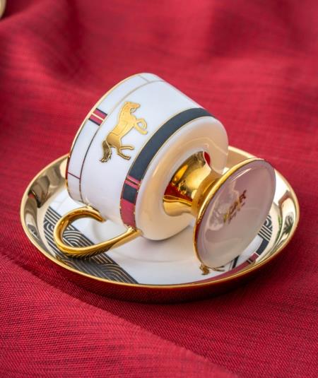 Dolye 6 Kişilik Porselen Türk Kahvesi Fincan Takımı 