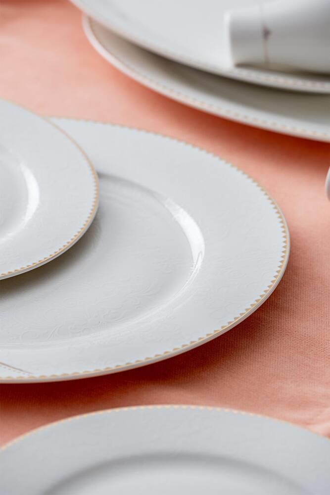 Eleanor 60 Parça 12 Kişilik Gold Porselen Yemek Takımı