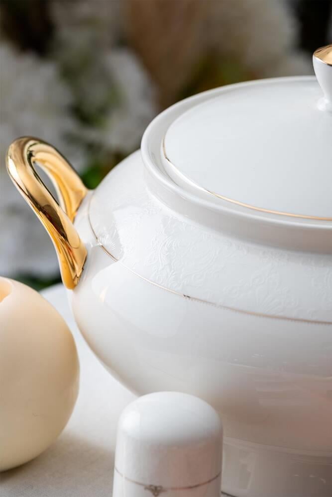 Eleanor 60 Parça 12 Kişilik Gold Porselen Yemek Takımı