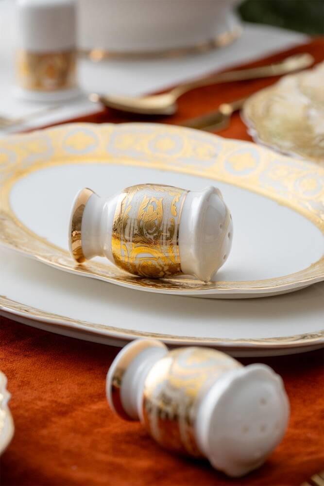 Elizabeth 60 Parça 12 Kişilik Gold Porselen Yemek Takımı