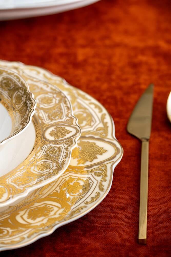 Elizabeth 60 Parça 12 Kişilik Gold Porselen Yemek Takımı