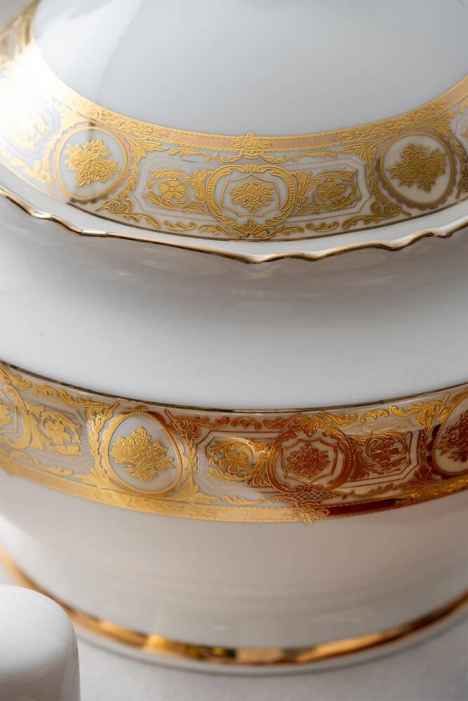 Elizabeth 60 Parça 12 Kişilik Gold Porselen Yemek Takımı