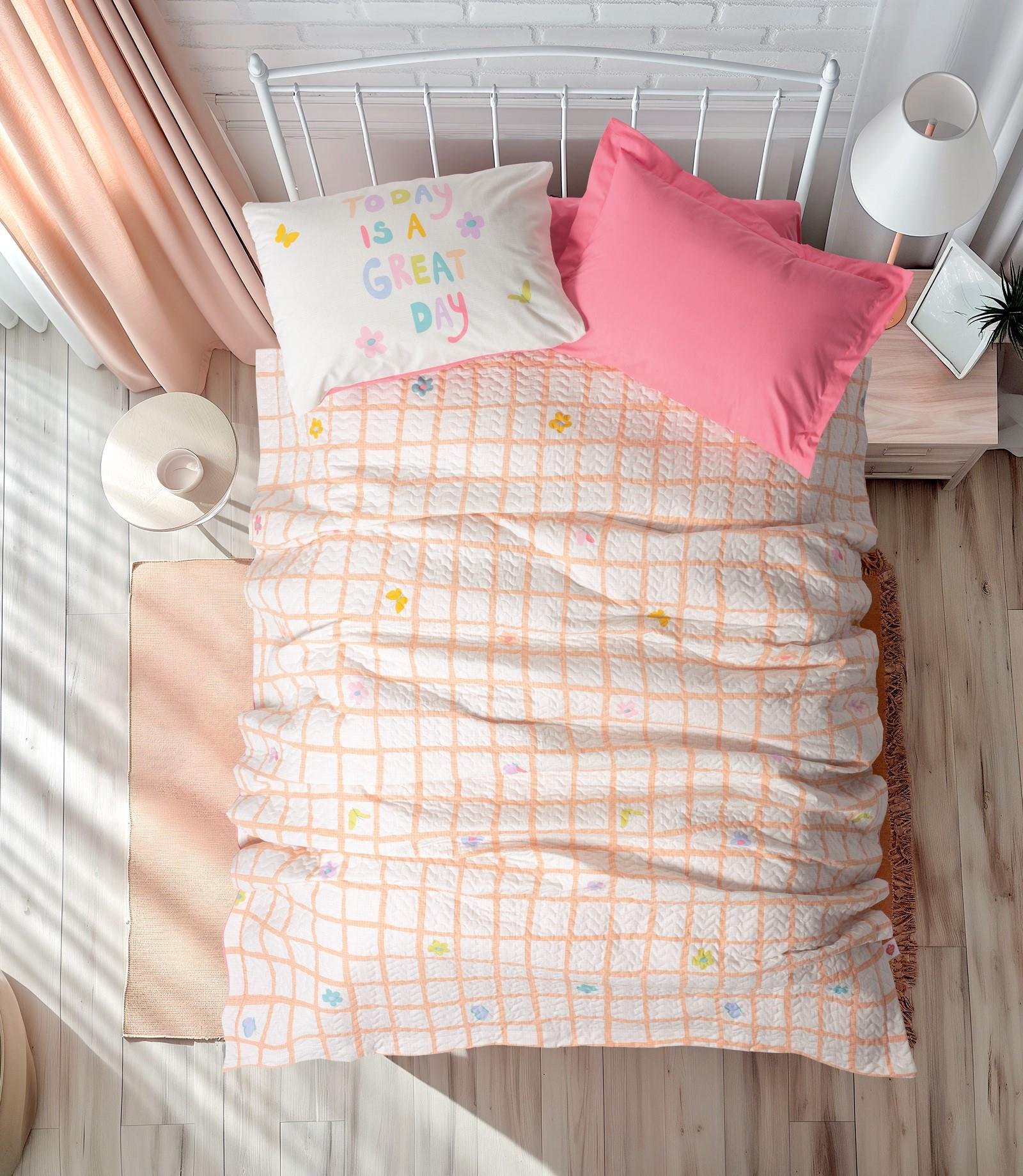 Genç Odası Tek Kişilik Nevresim Takımı Jours Pembe