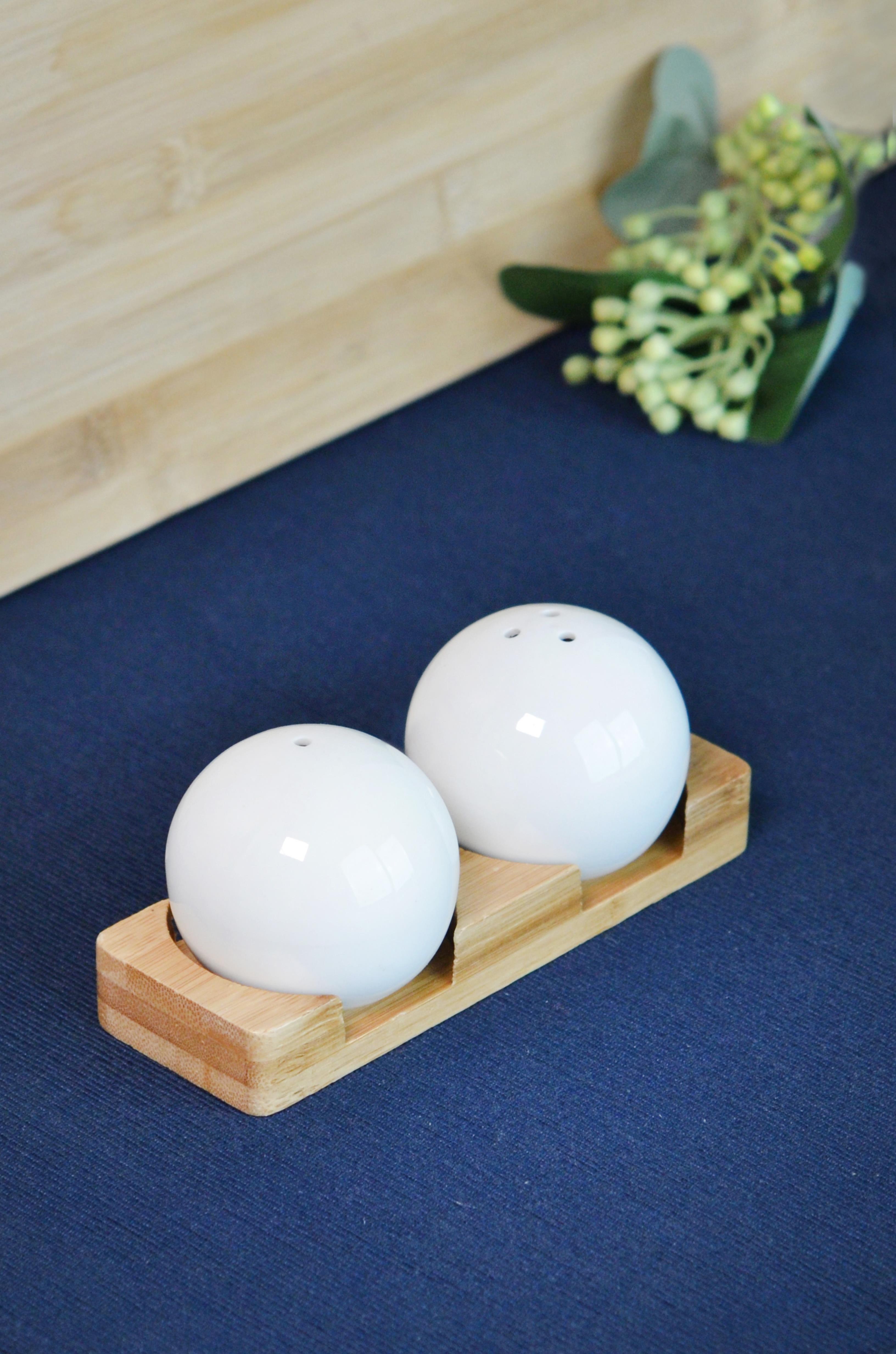 Grace Bambulu Porselen 2 Li Tuzluk / Biberlik Seti