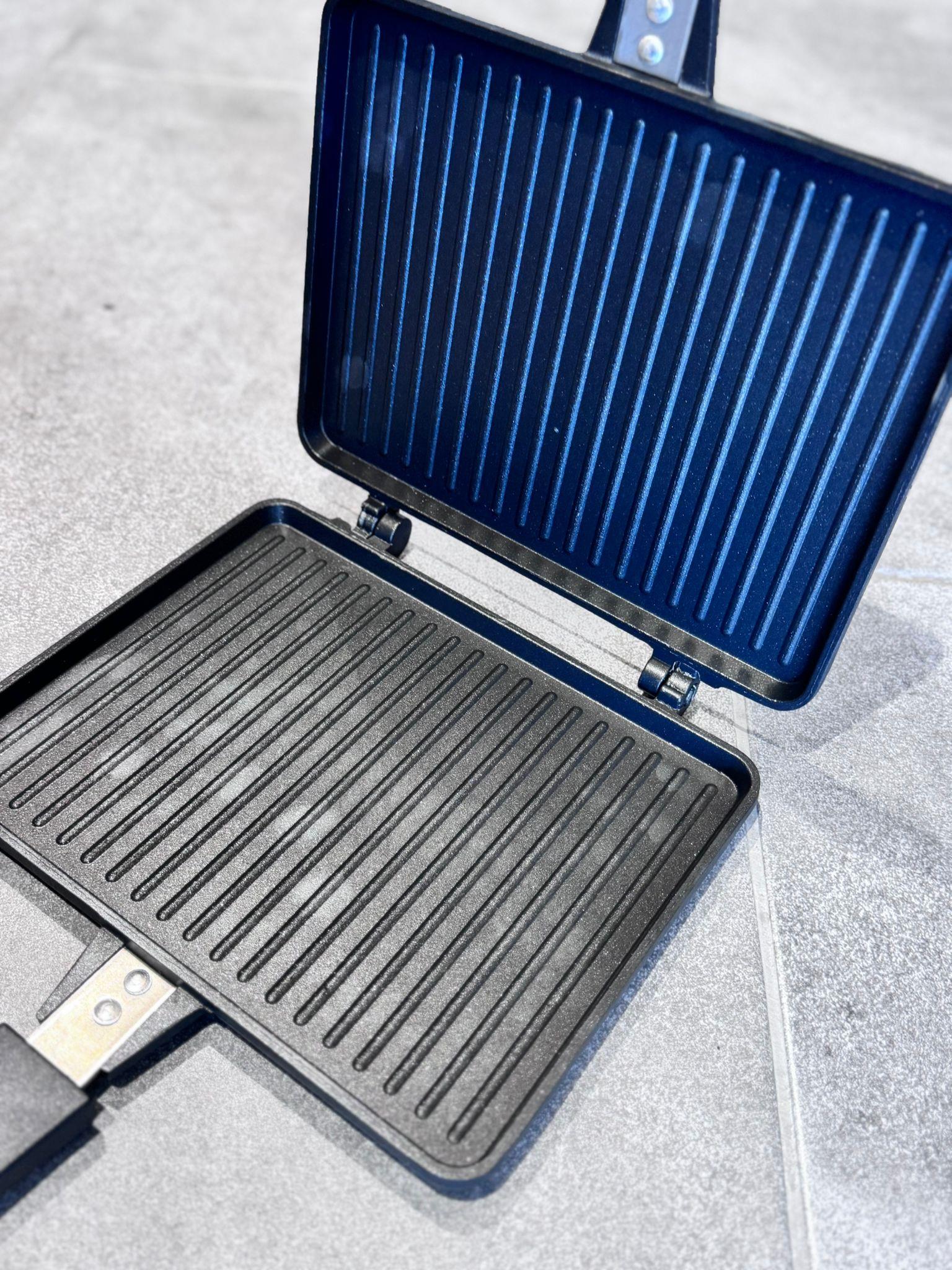 Granit Döküm Ocak Üstü Tost Tavası / Siyah 