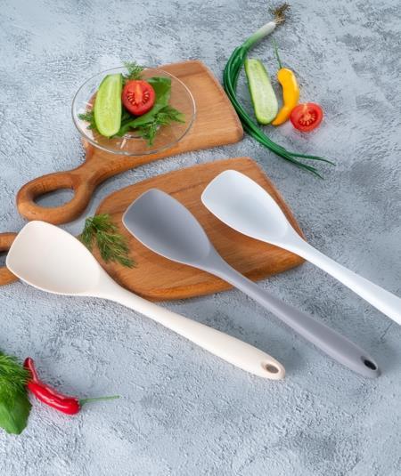 Gri Silikon Kaşık - 28 cm / 1 Adet