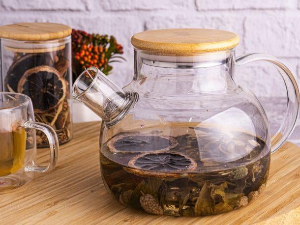 Herbal 1200 ML Borosilikat Cam Demlik