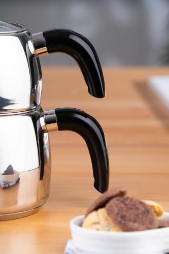 Karat Perla Deluxe Çelik Çaydanlık Takımı - Orta Boy