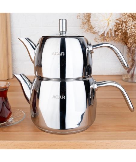 Karat Space Deluxe Çelik Çaydanlık Takımı - Orta Boy