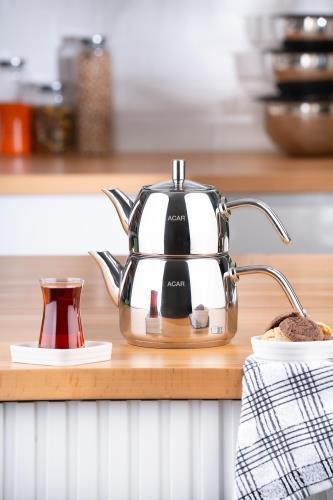 Karat Space Deluxe Çelik Çaydanlık Takımı - Orta Boy