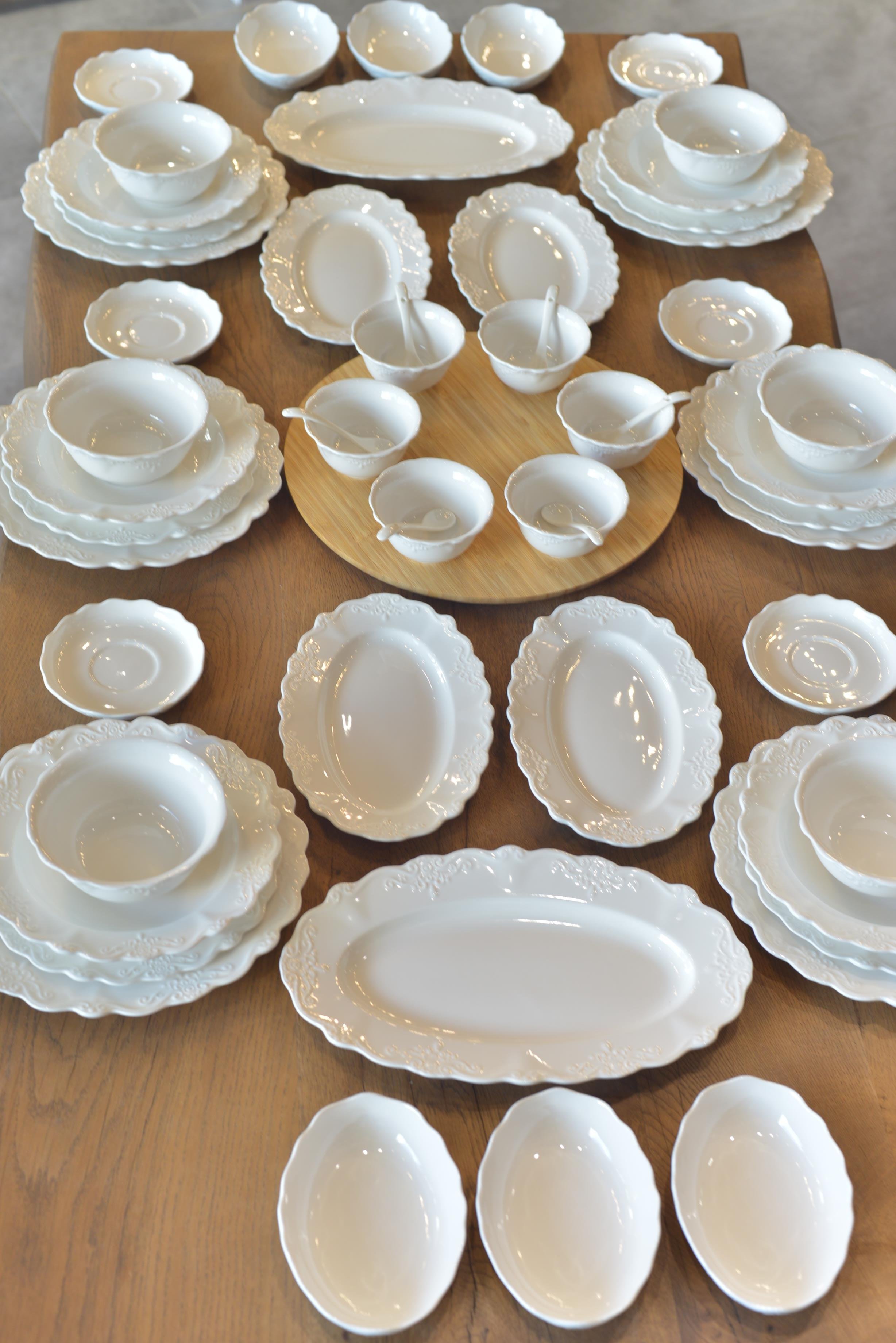 King 6 Kişilik 55 Parça Porselen Yemek Takımı