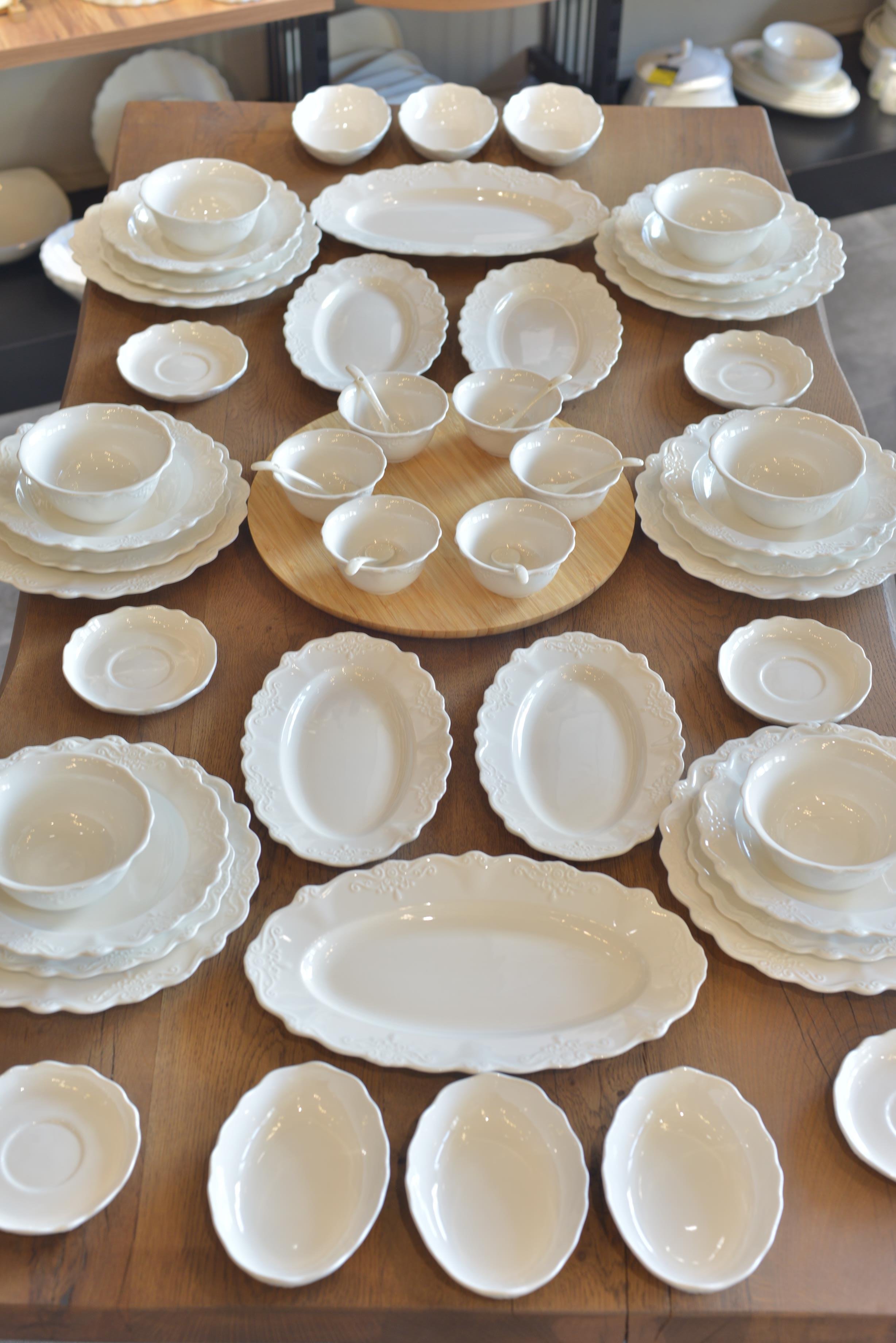 King 6 Kişilik 55 Parça Porselen Yemek Takımı