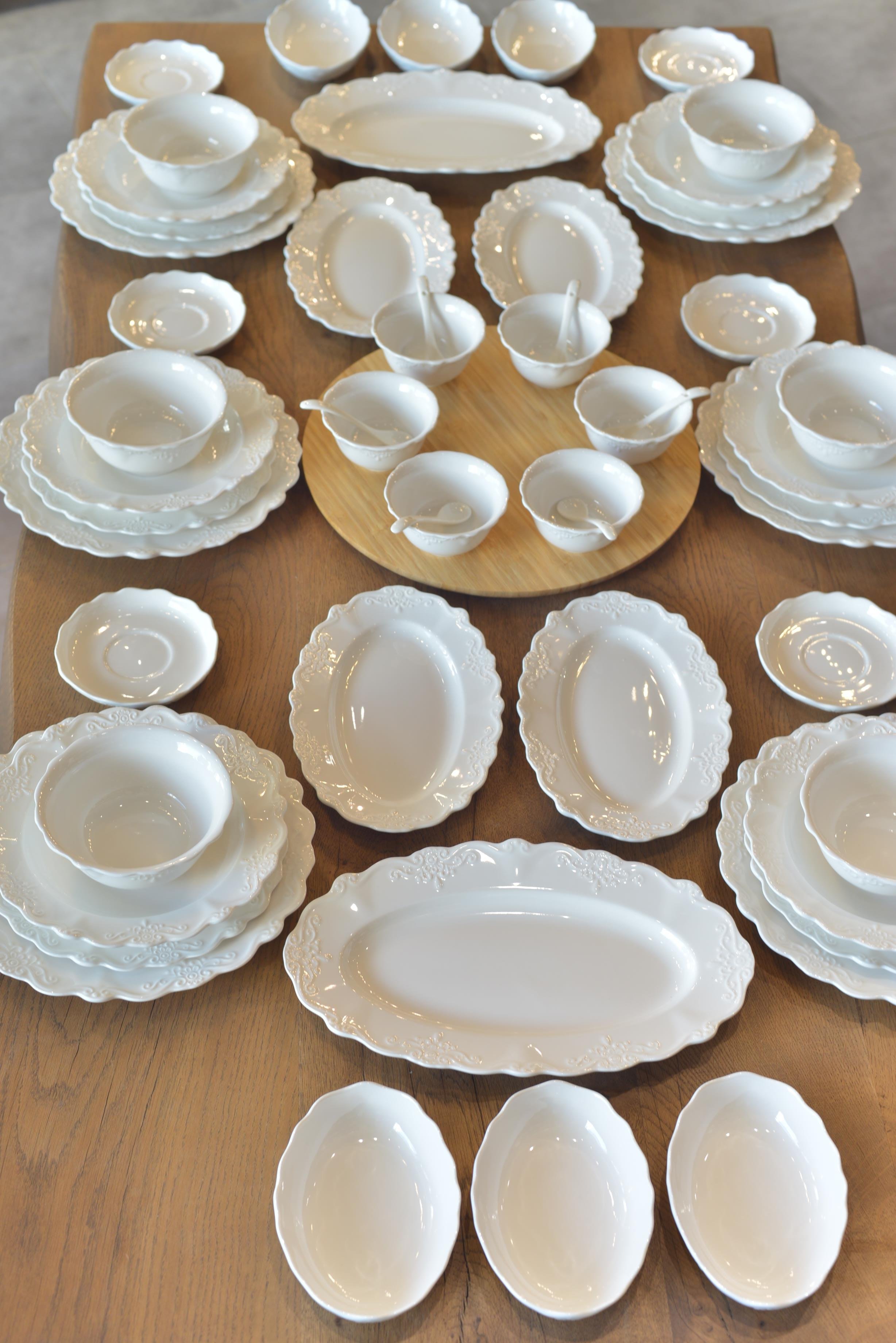 King 6 Kişilik 55 Parça Porselen Yemek Takımı