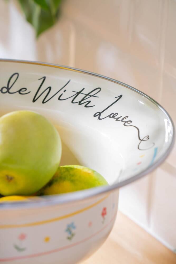 Made With Love Emaye Ayaklı Meyvelik - 28 cm