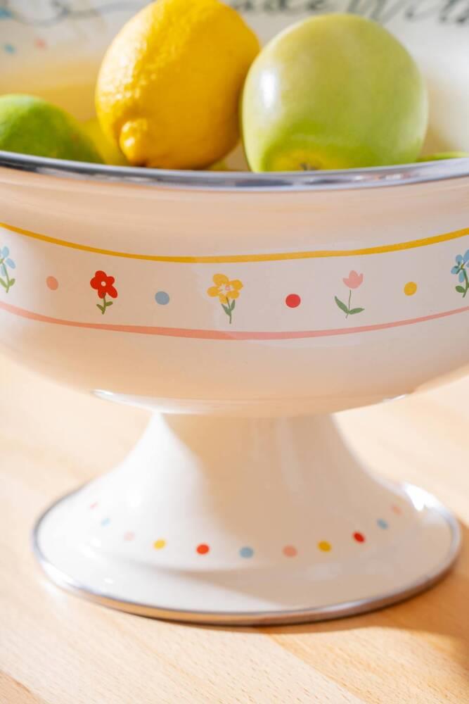 Made With Love Emaye Ayaklı Meyvelik - 28 cm