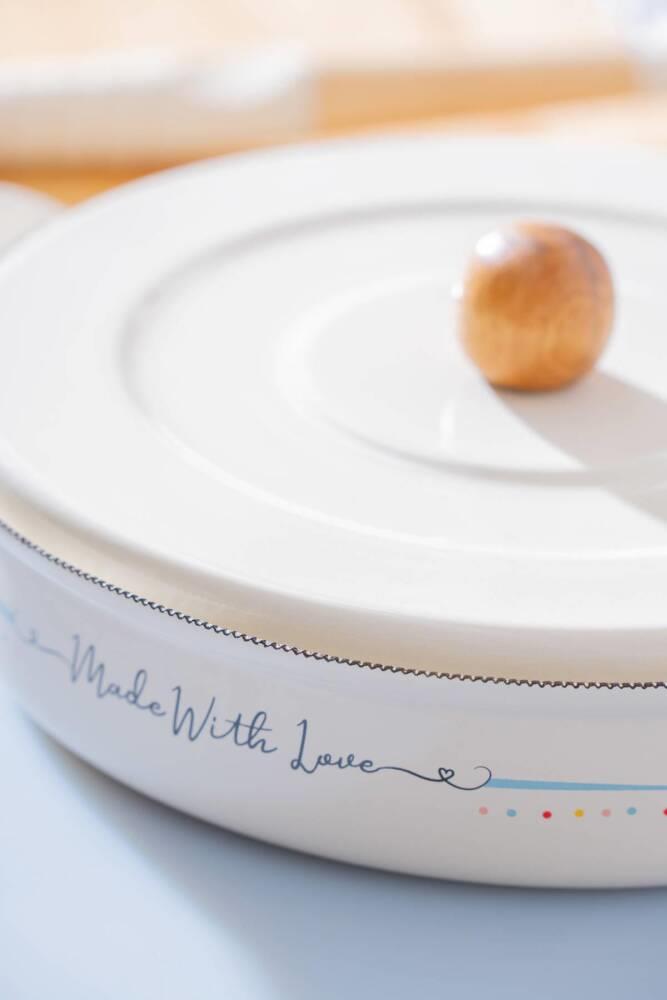 Made With Love Emaye Kapaklı Sahan - 20 cm