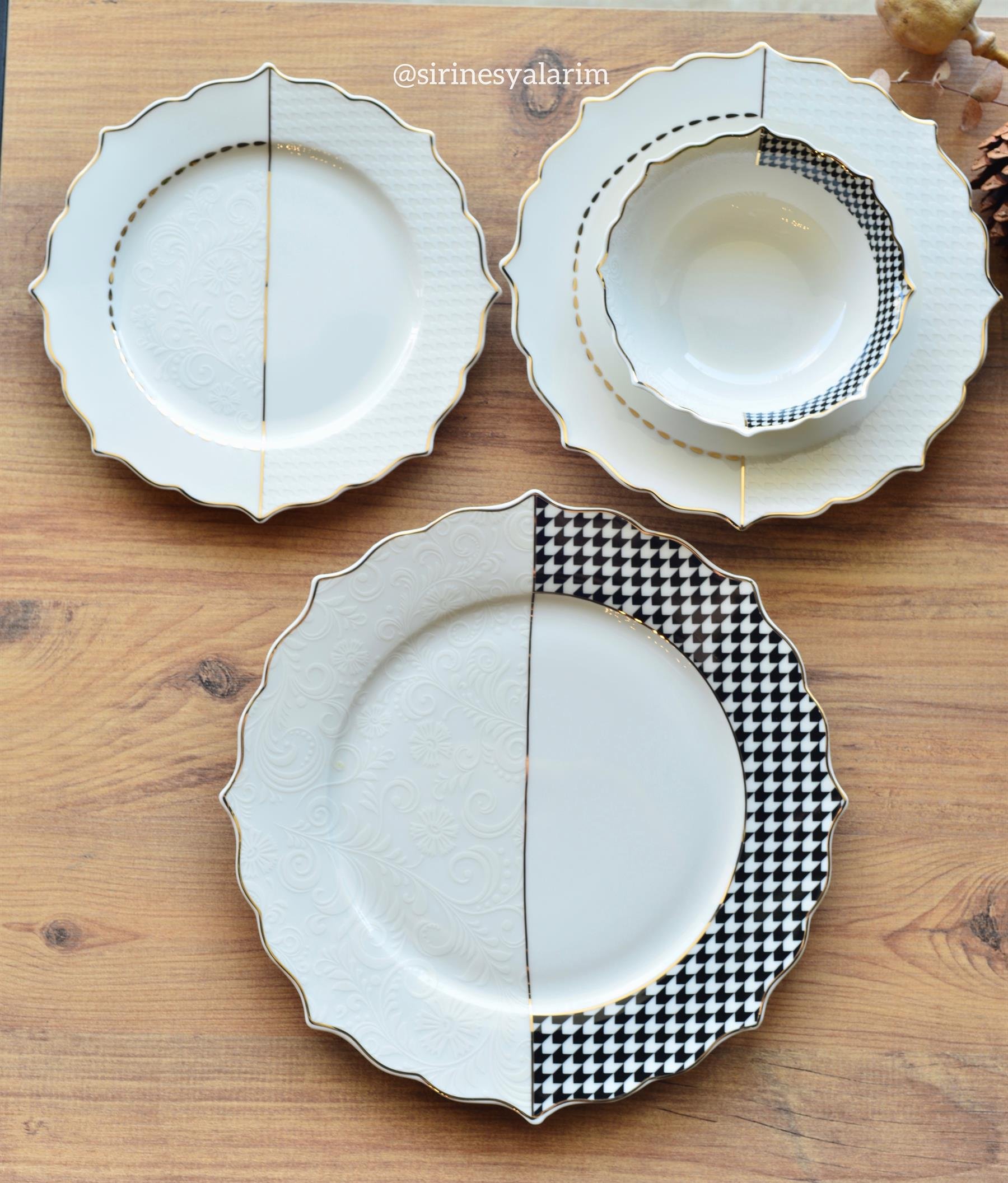 Margaret 24 Parça Porselen 6 Kişilik Yemek Takımı