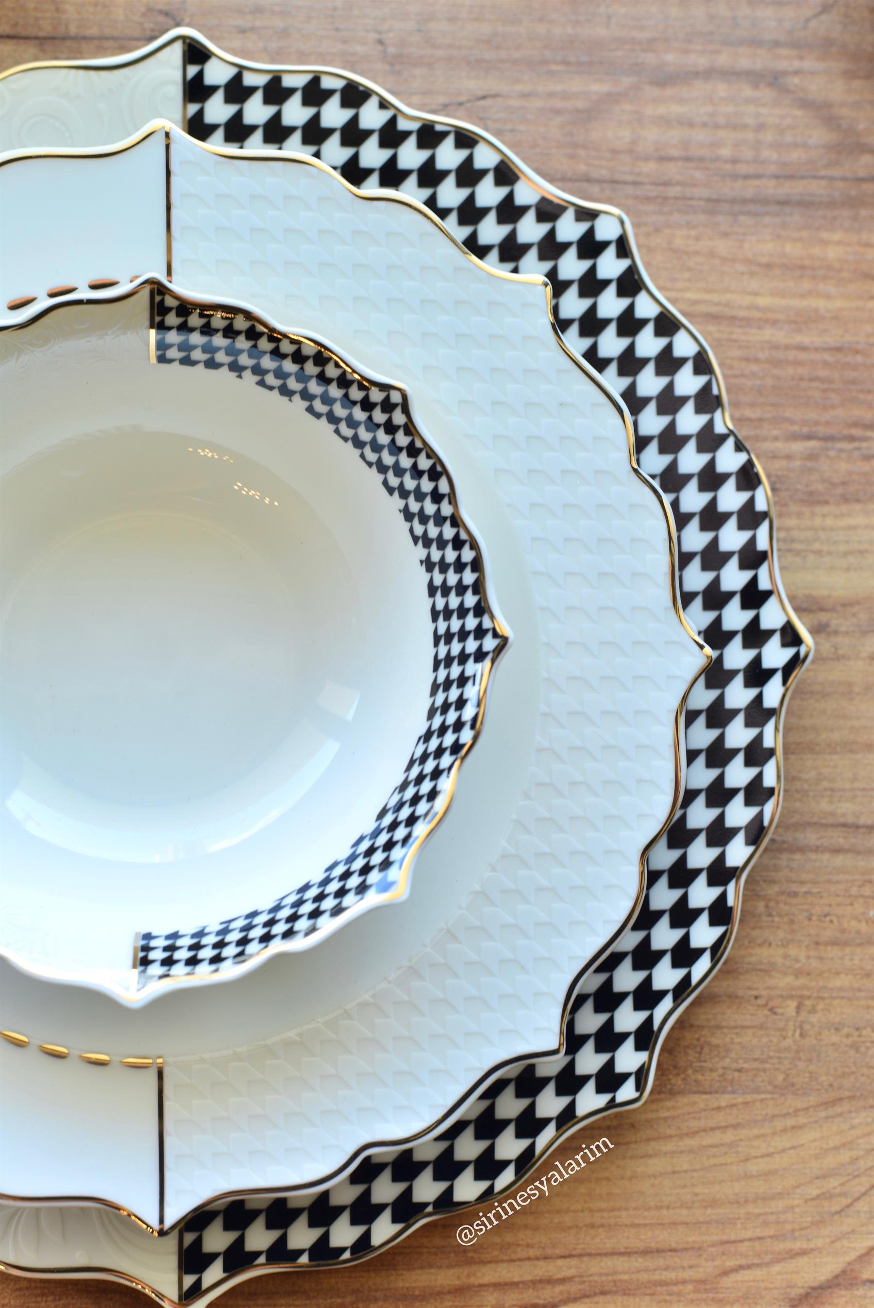 Margaret 24 Parça Porselen 6 Kişilik Yemek Takımı