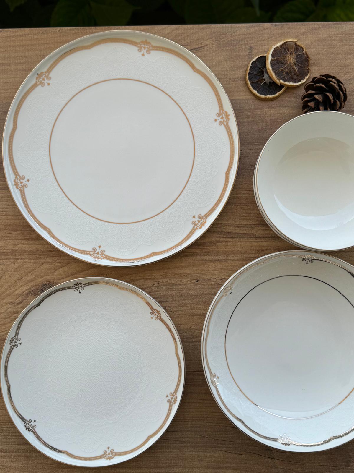 Mendoza 6 Kişilik 24 Parça Porselen Yemek Takımı