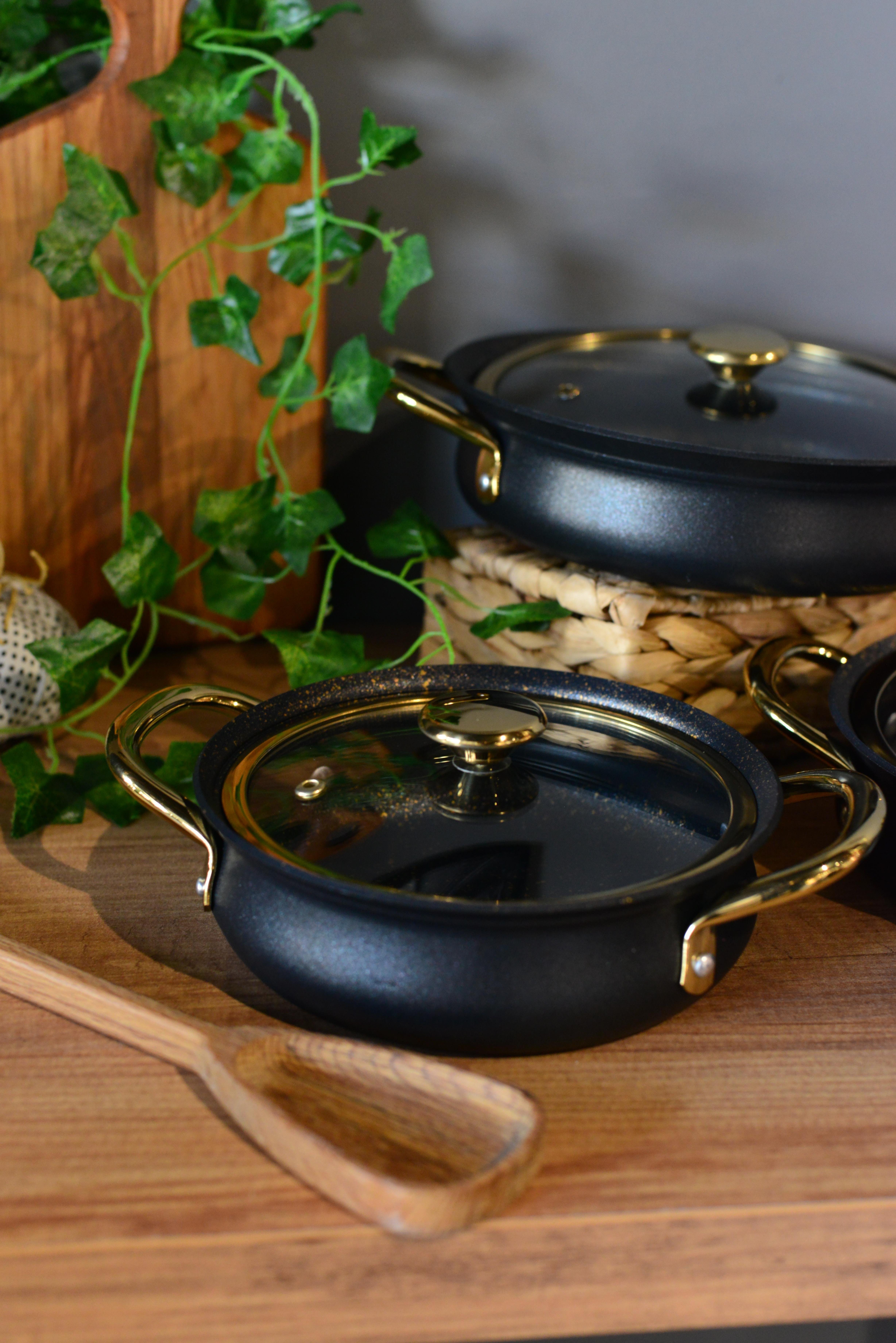 Meridian Siyah 3 Lü Granit Sahan Set