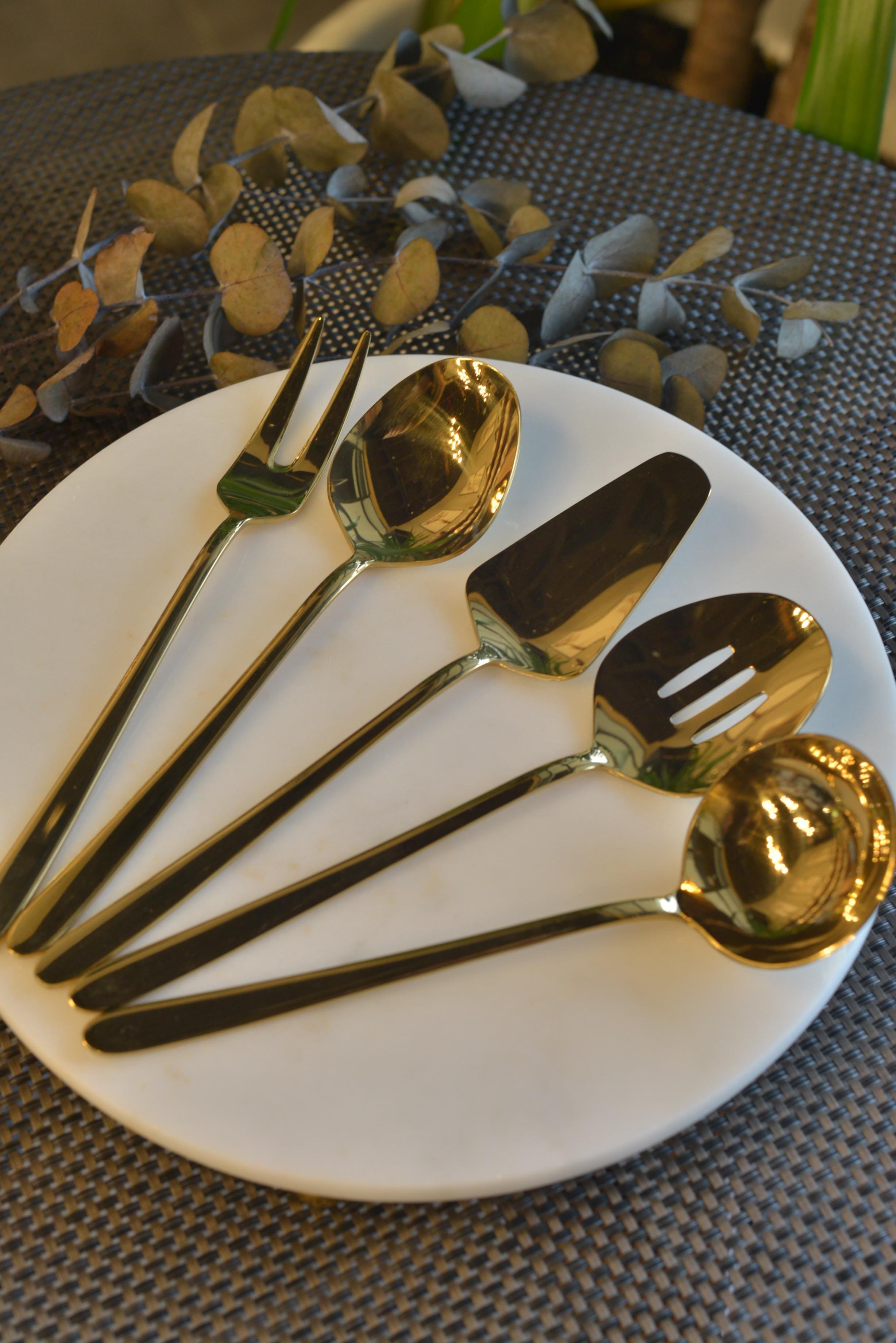 Milano Gold 5 Parça 18/10 Paslanmaz Çelik Sos & Kepçe Seti