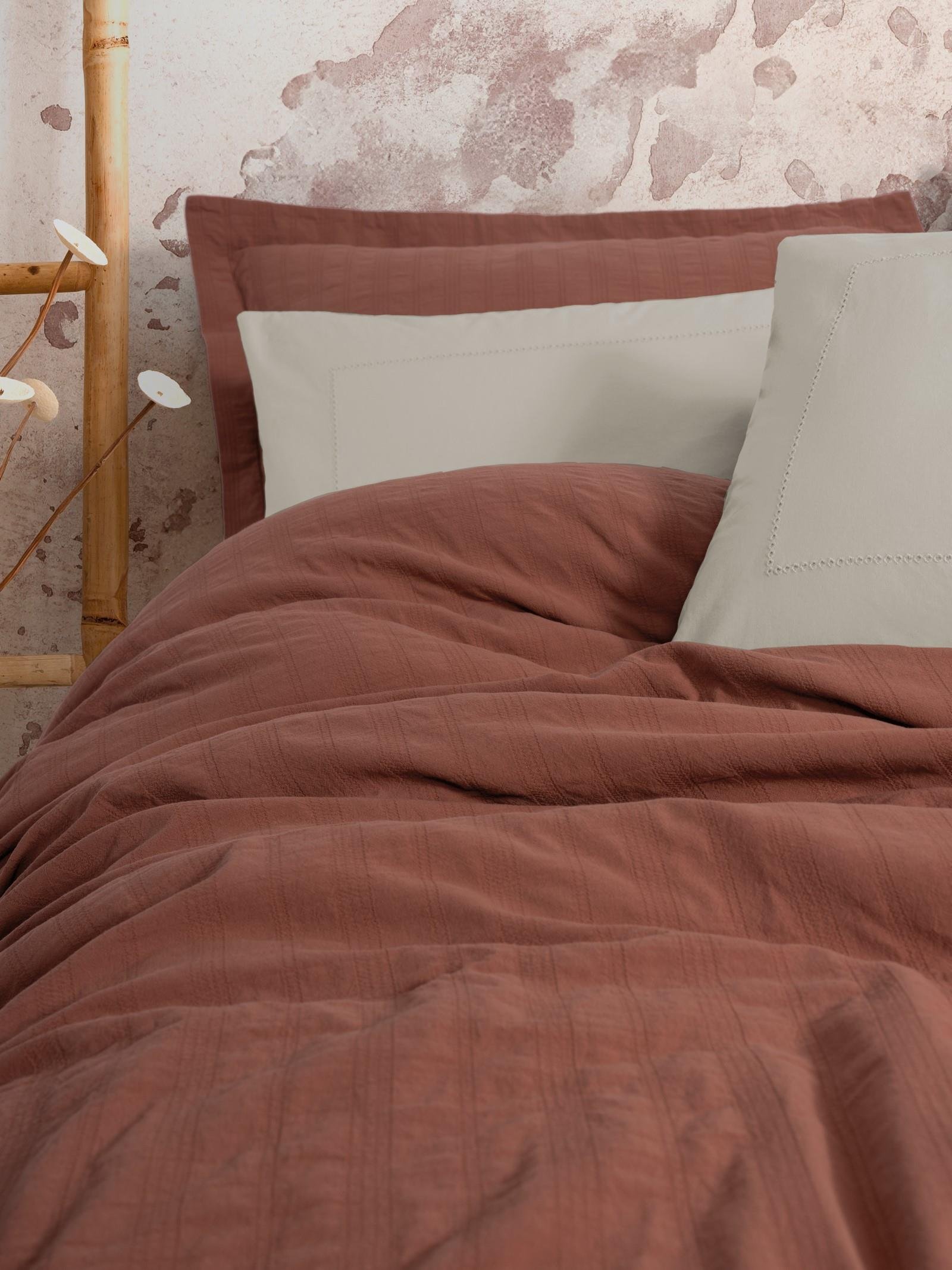 Natura Çift Kişilik Yatak Örtüsü/Pike Takımı Vilo Kiremit