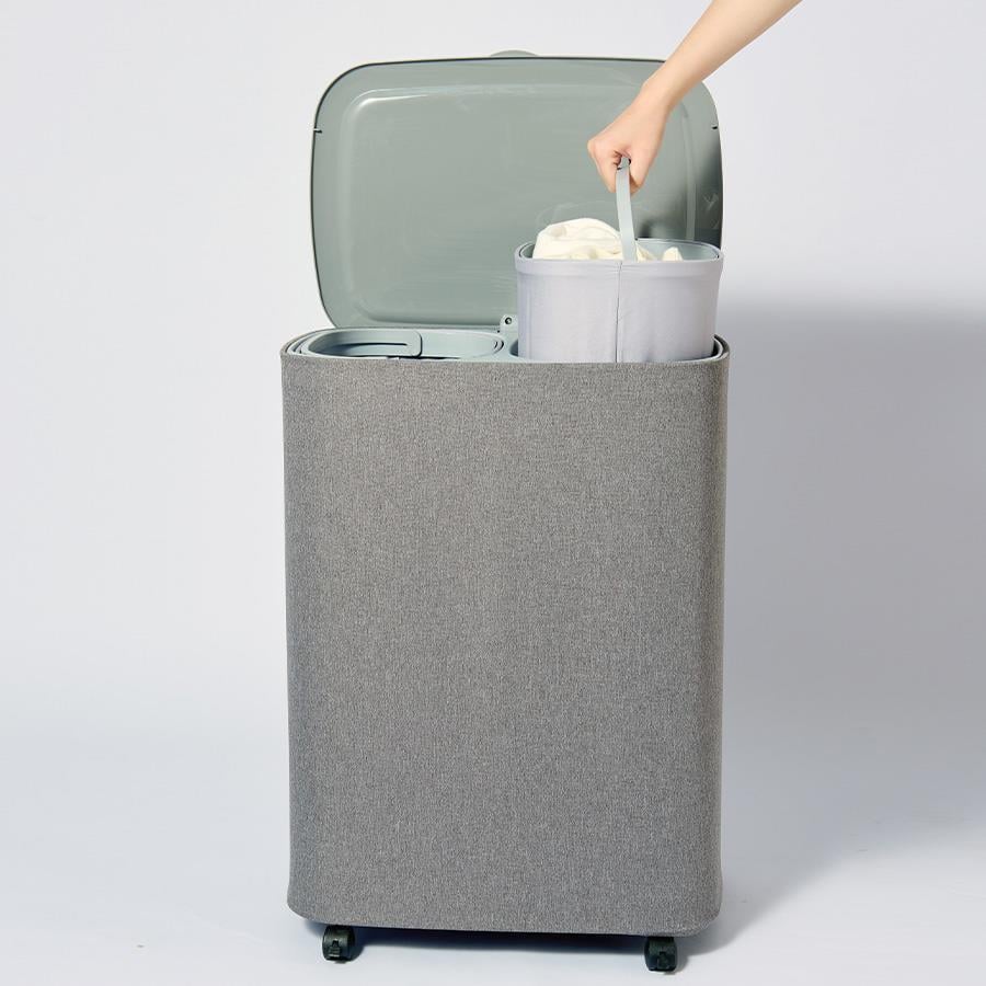 New Garb 50 Lt Çift Bölmeli Çamaşır Sepeti