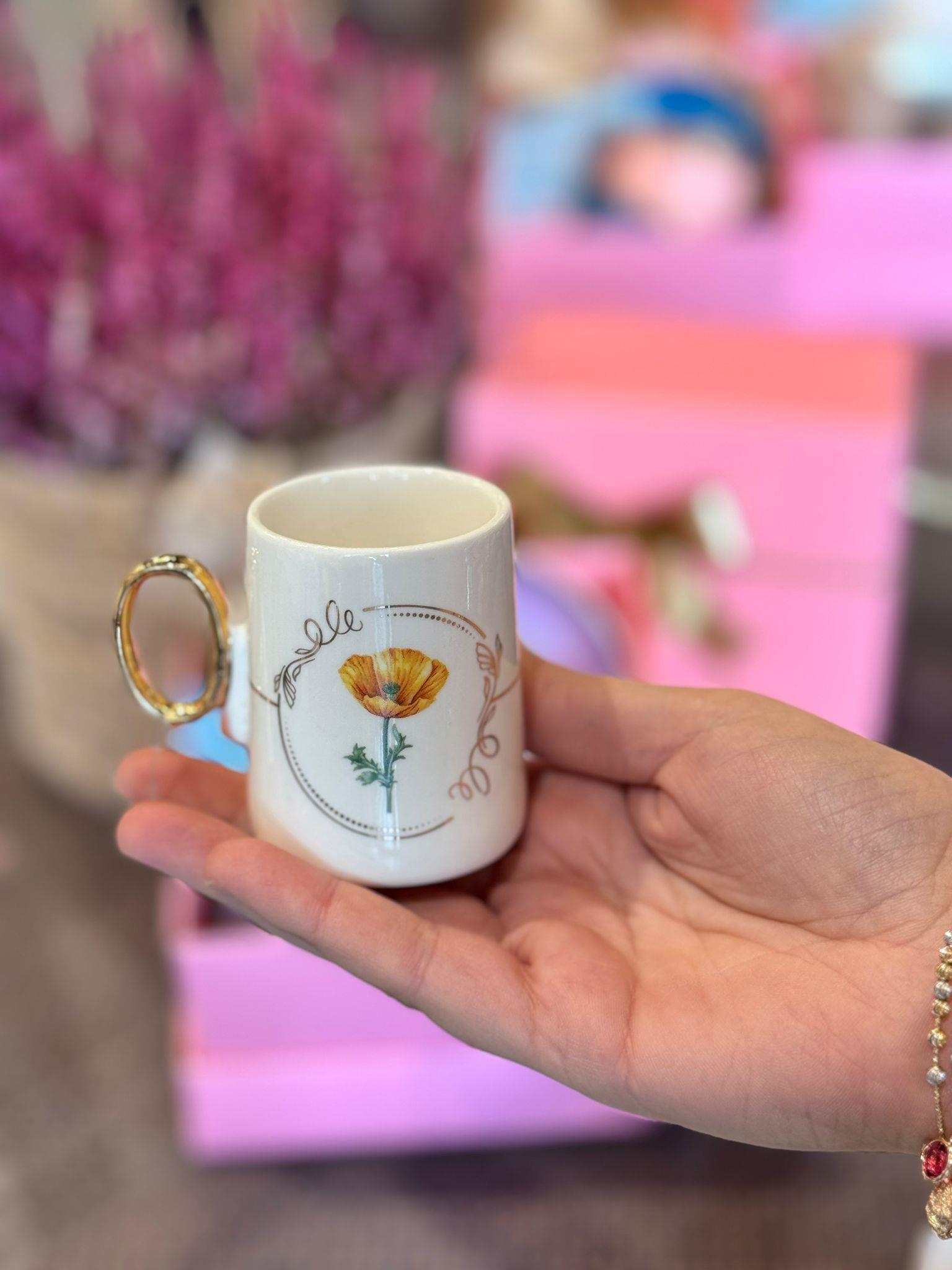 Öğretmenler Günü Özel 2 Kişilik Porselen Kahve Fincanı Takımı - 80 ml