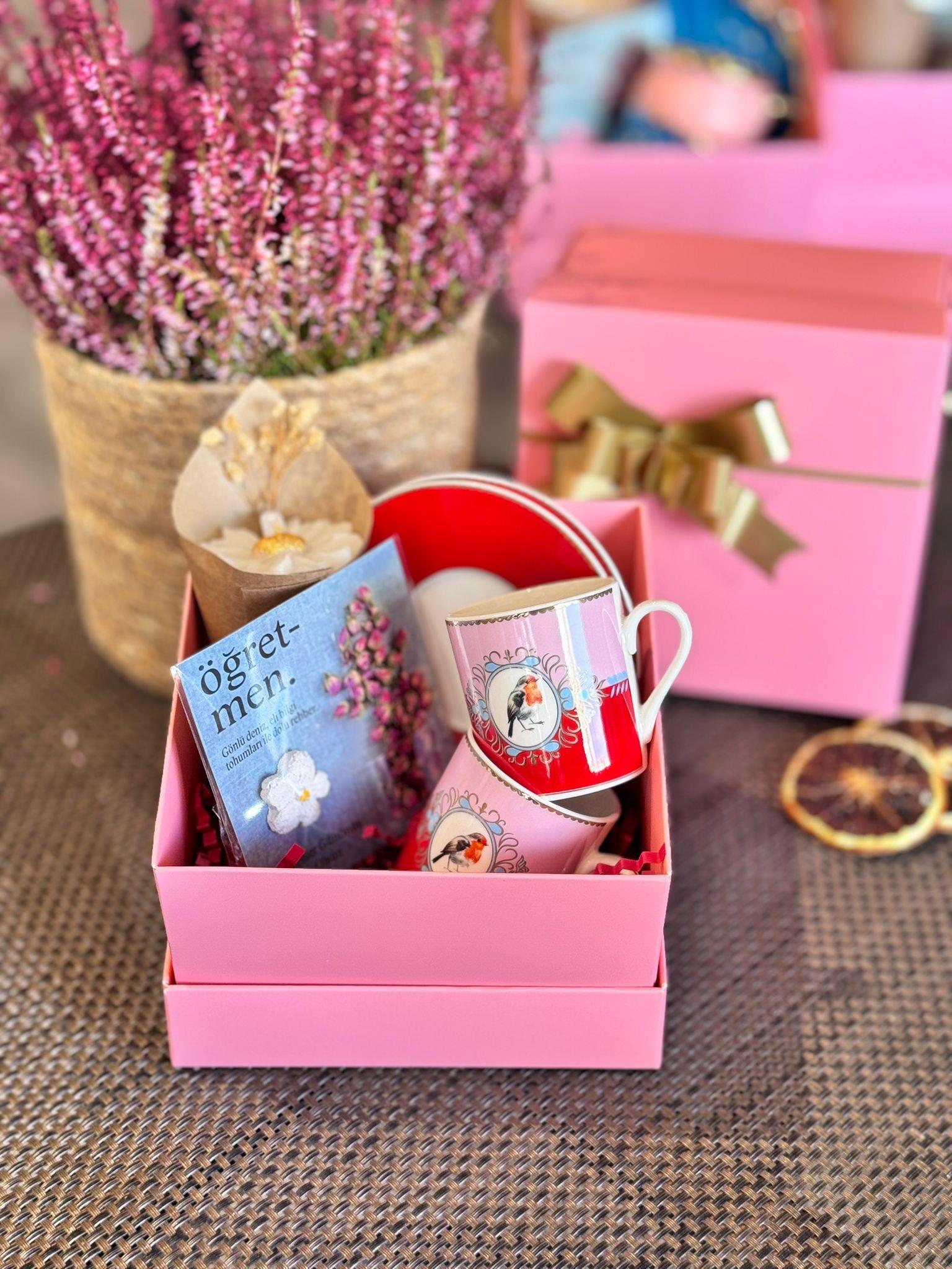 Öğretmenler Günü Özel 2 Kişilik Porselen Kahve Fincanı Takımı - 90 ml