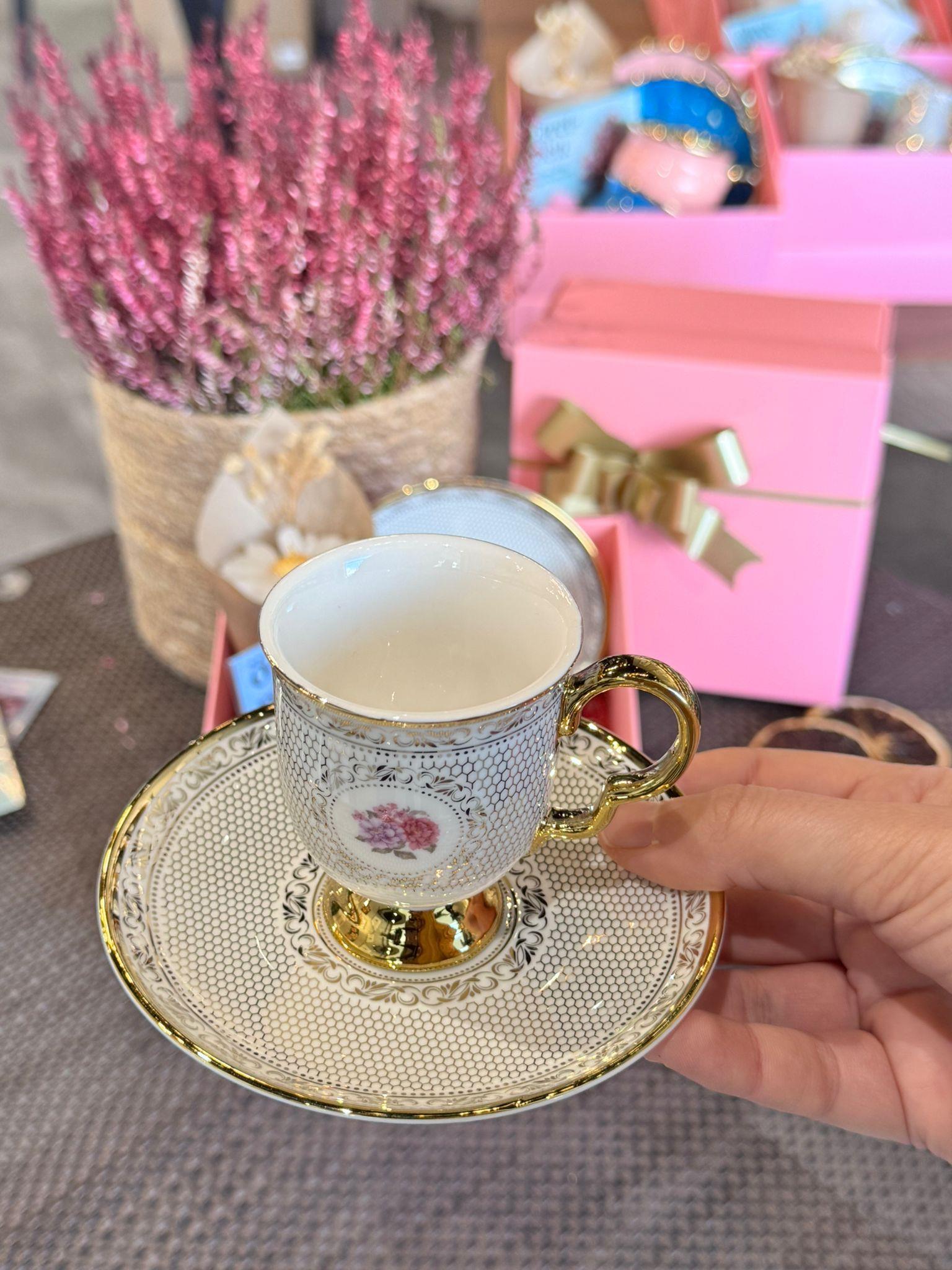 Öğretmenler Günü Özel 2 Kişilik Porselen Kahve Fincanı Takımı - 90 ml