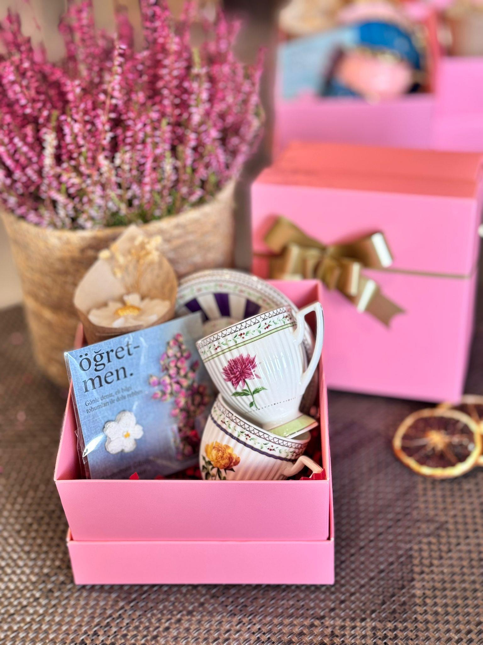 Öğretmenler Günü Özel 2 Kişilik Porselen Kahve Fincanı Takımı - 90 ml