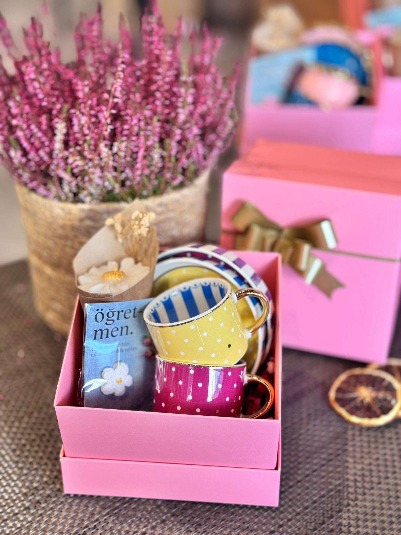 Öğretmenler Günü Özel 2 Kişilik Porselen Kahve Fincanı Takımı - 80 ml