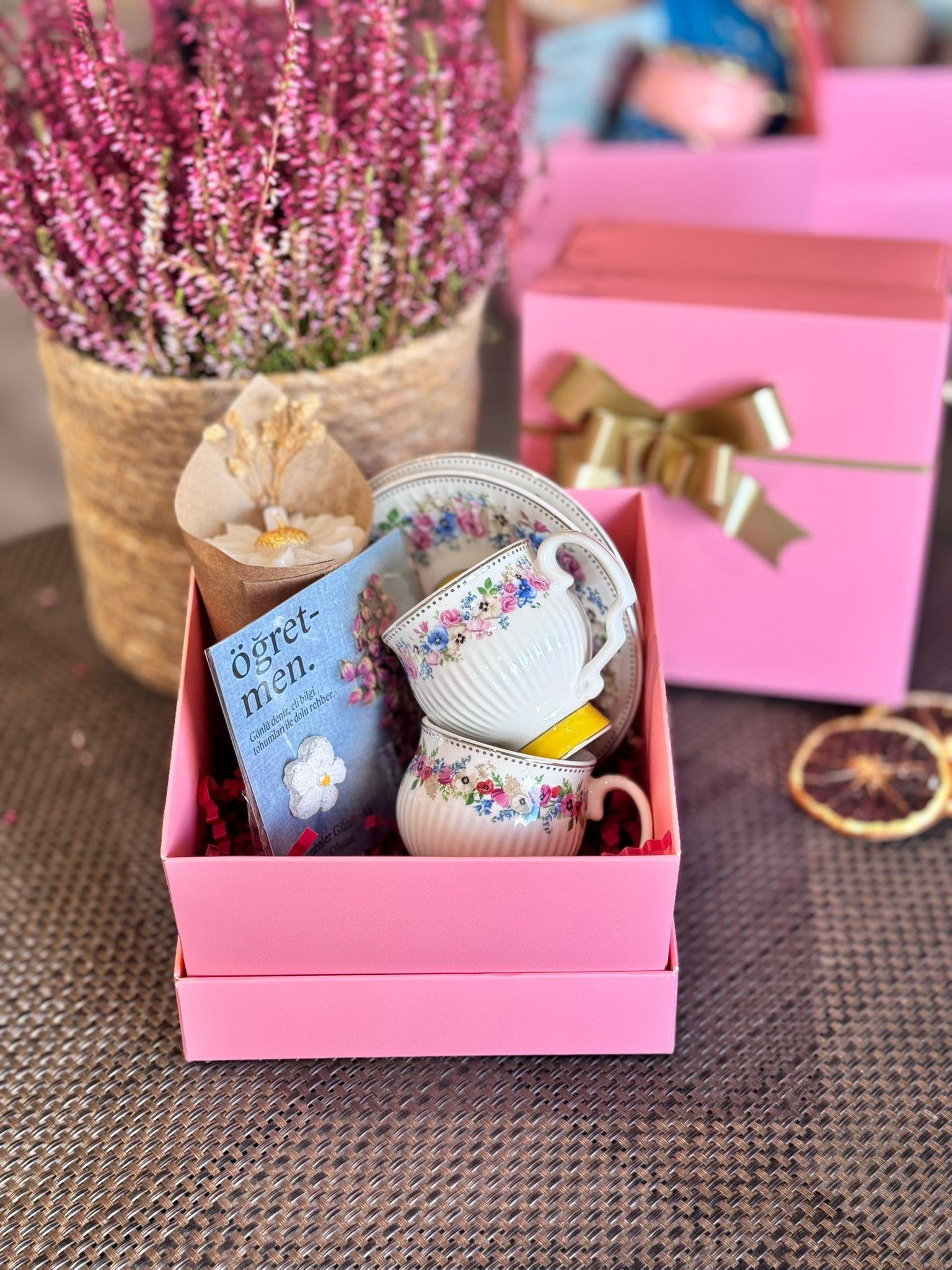 Öğretmenler Günü Özel 2 Kişilik Porselen Kahve Fincanı Takımı - 90 ml