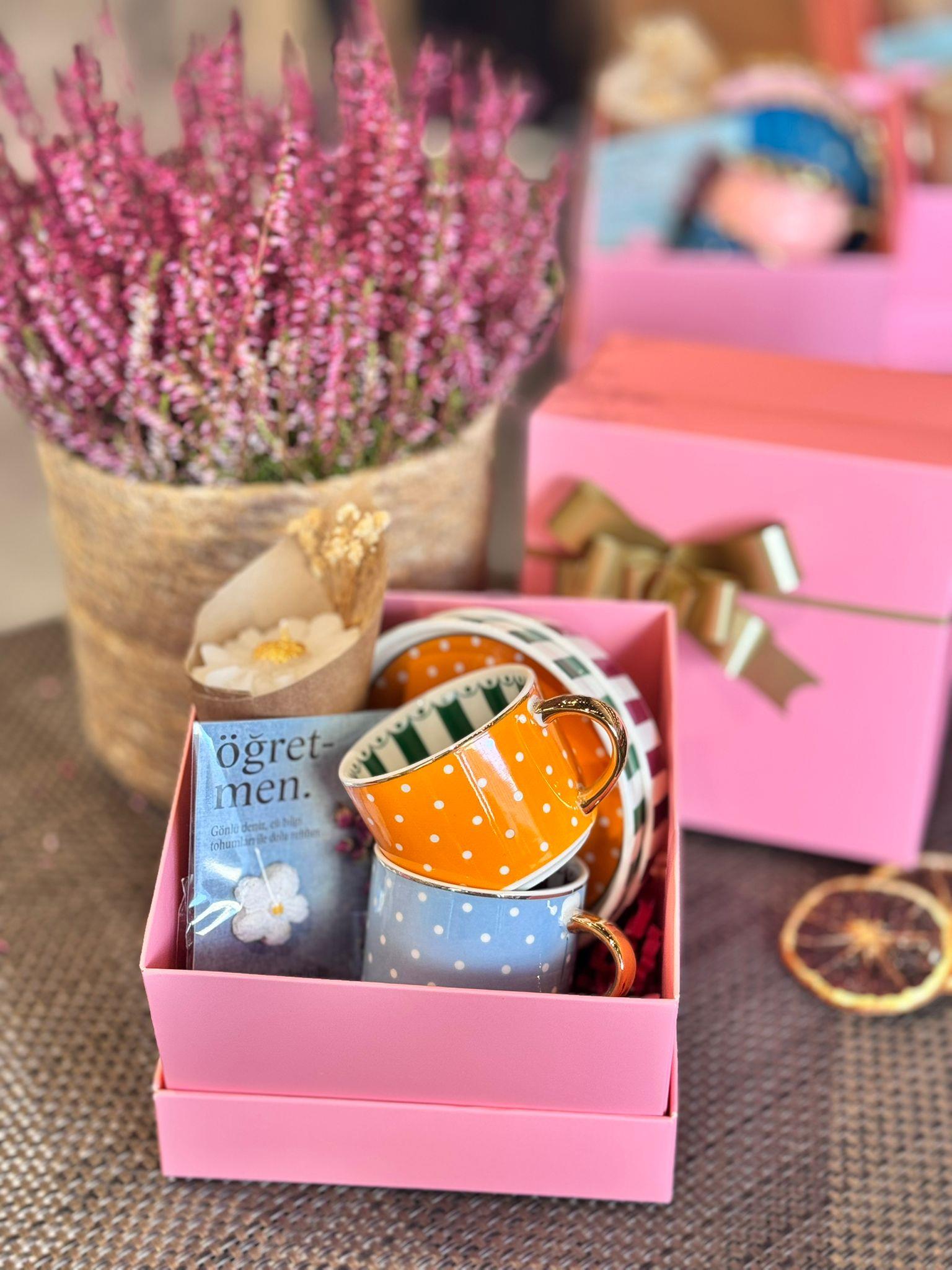 Öğretmenler Günü Özel 2 Kişilik Porselen Kahve Fincanı Takımı - 80 ml