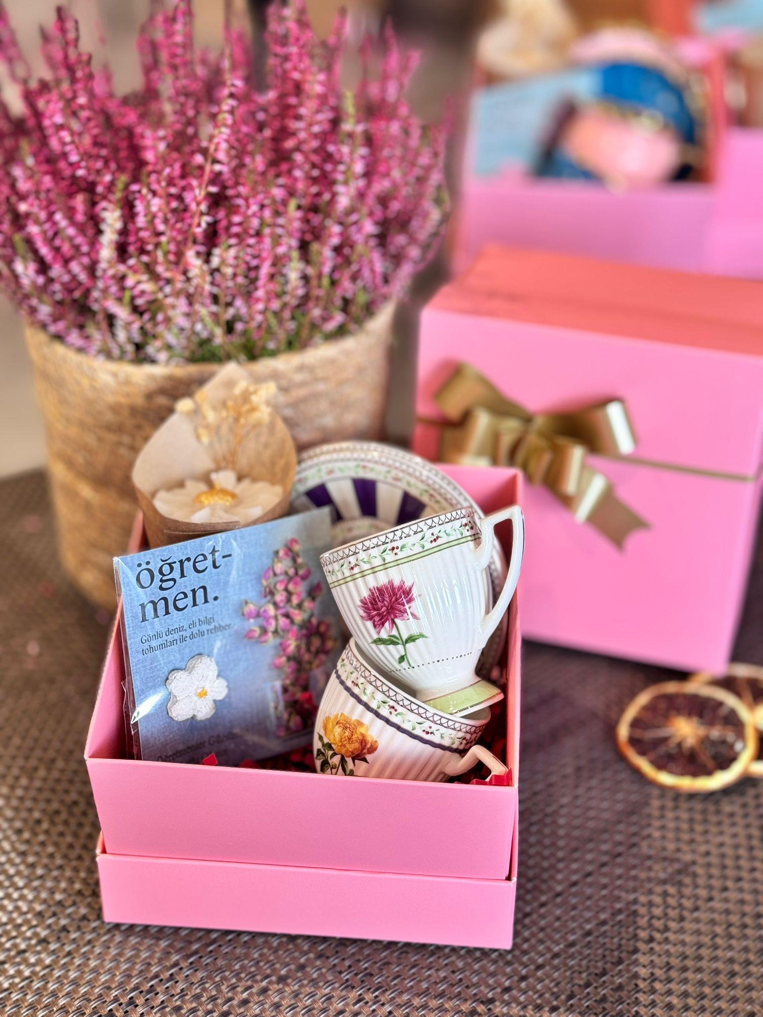 Öğretmenler Günü Özel 2 Kişilik Porselen Kahve Fincanı Takımı - 90 ml