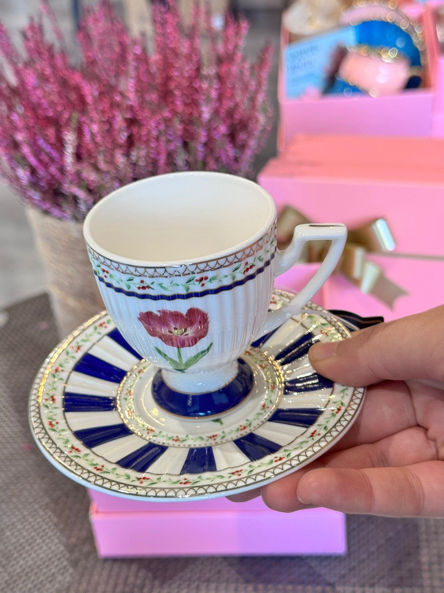 Öğretmenler Günü Özel 2 Kişilik Porselen Kahve Fincanı Takımı - 90 ml