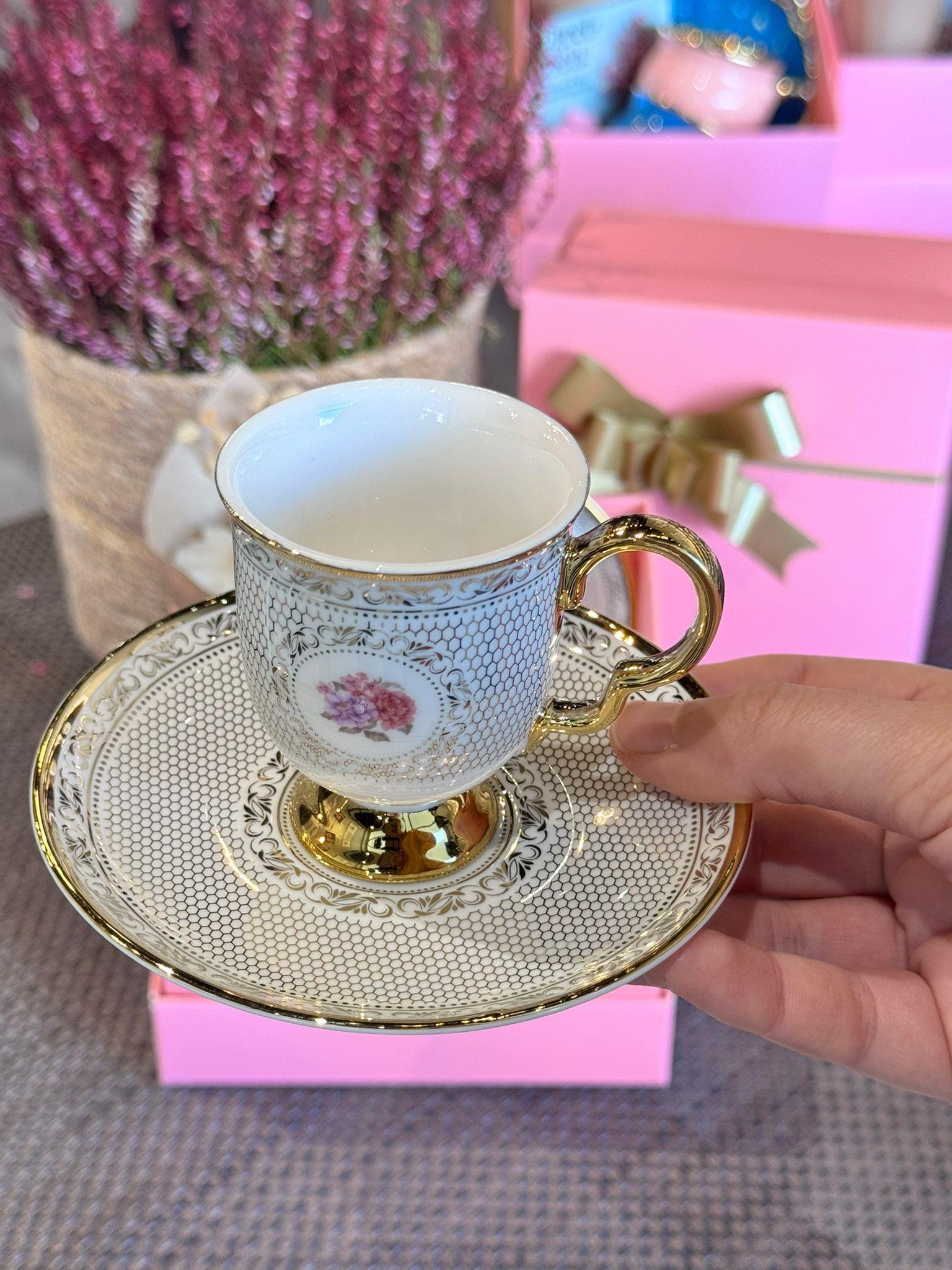 Öğretmenler Günü Özel 2 Kişilik Porselen Kahve Fincanı Takımı - 90 ml