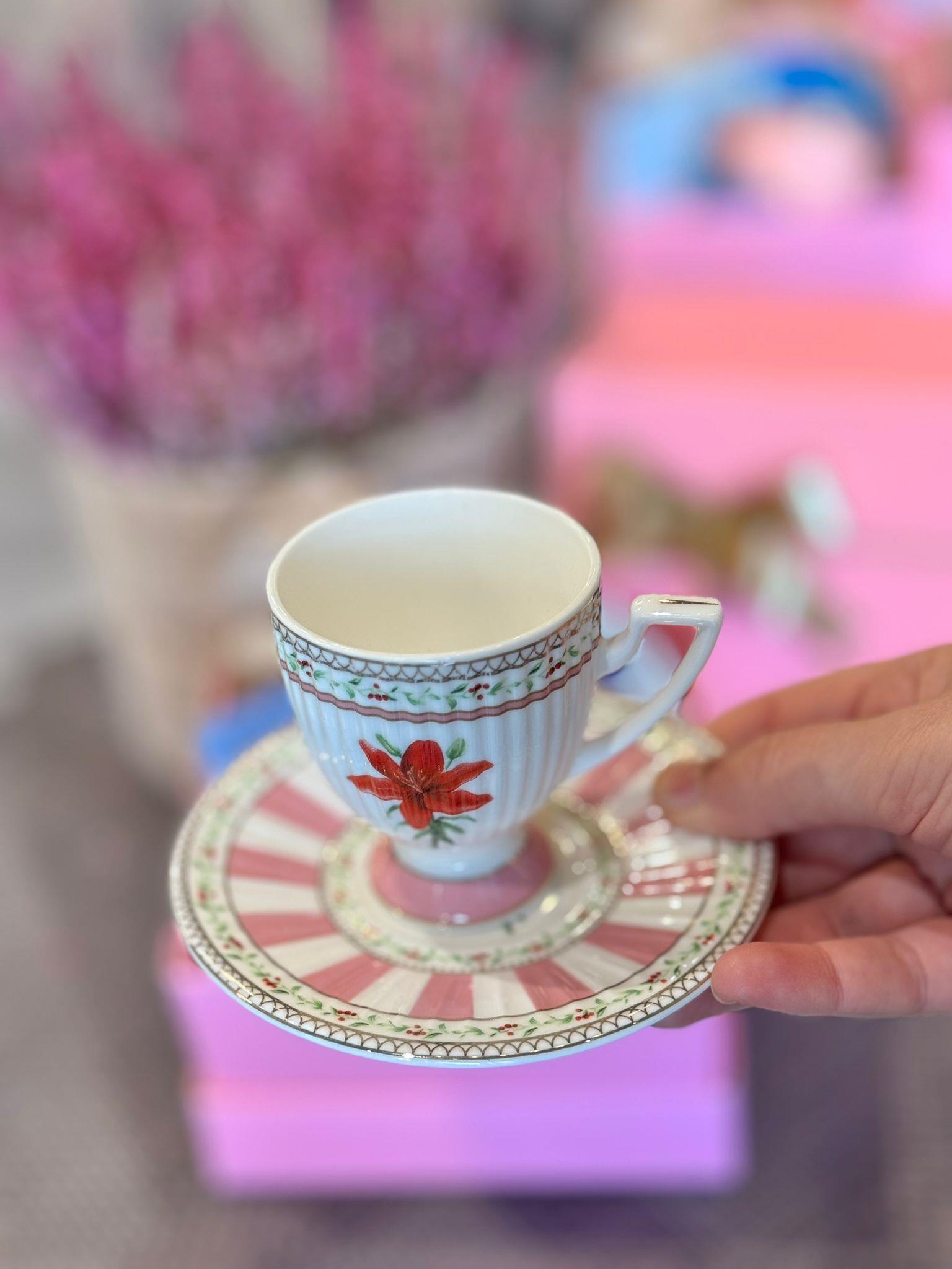 Öğretmenler Günü Özel 2 Kişilik Porselen Kahve Fincanı Takımı - 90 ml