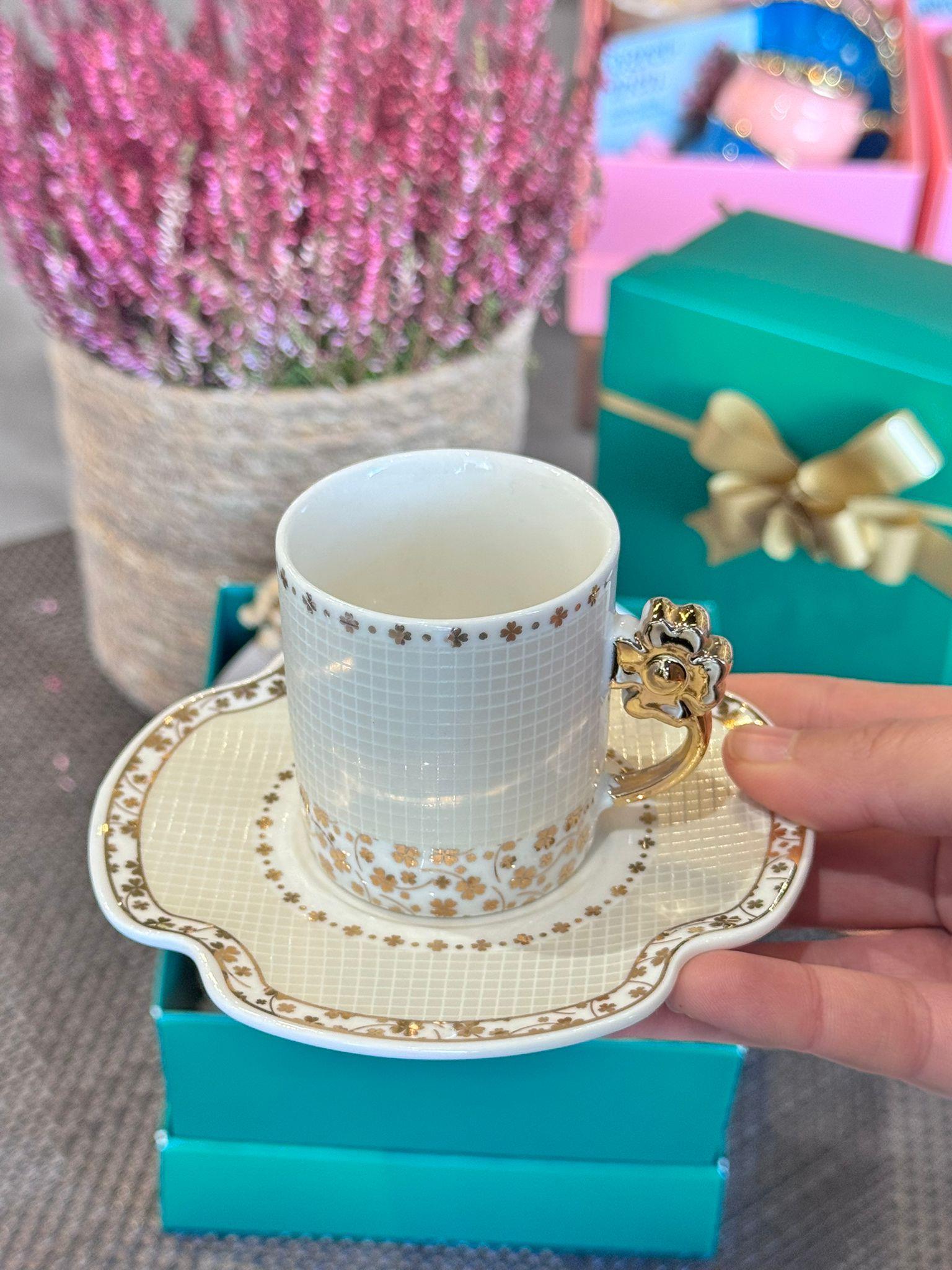 Öğretmenler Günü Özel 2 Kişilik Porselen Kahve Fincanı Takımı - 90 ml