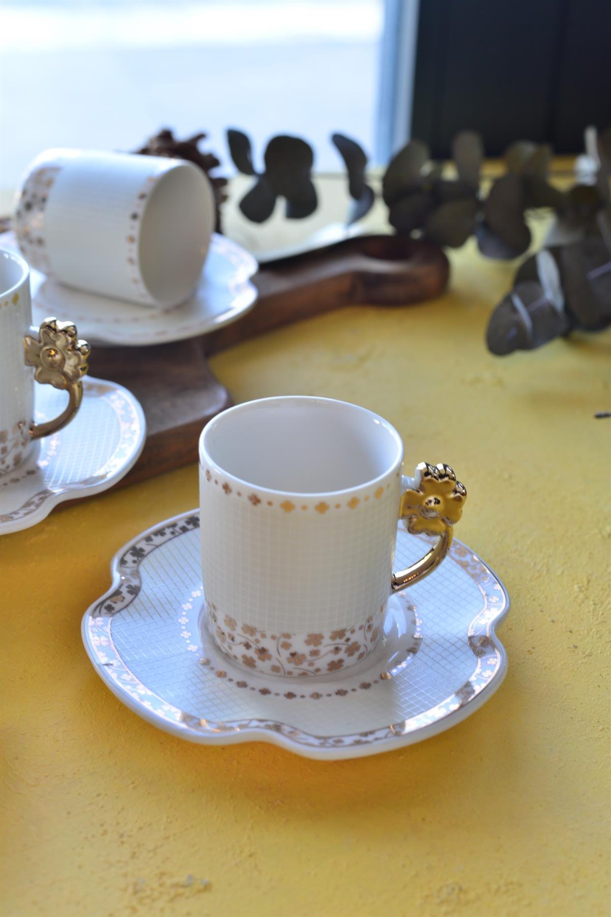 Olivia 6 Kişilik Porselen Türk Kahvesi Fincan Takımı