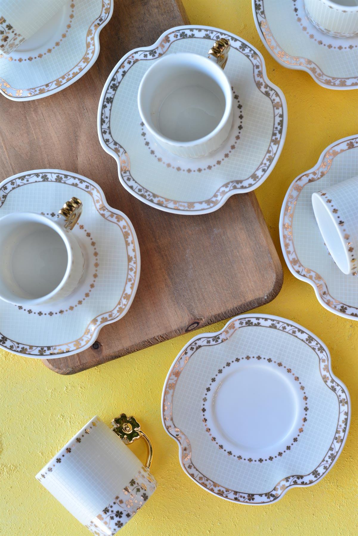 Olivia 6 Kişilik Porselen Türk Kahvesi Fincan Takımı