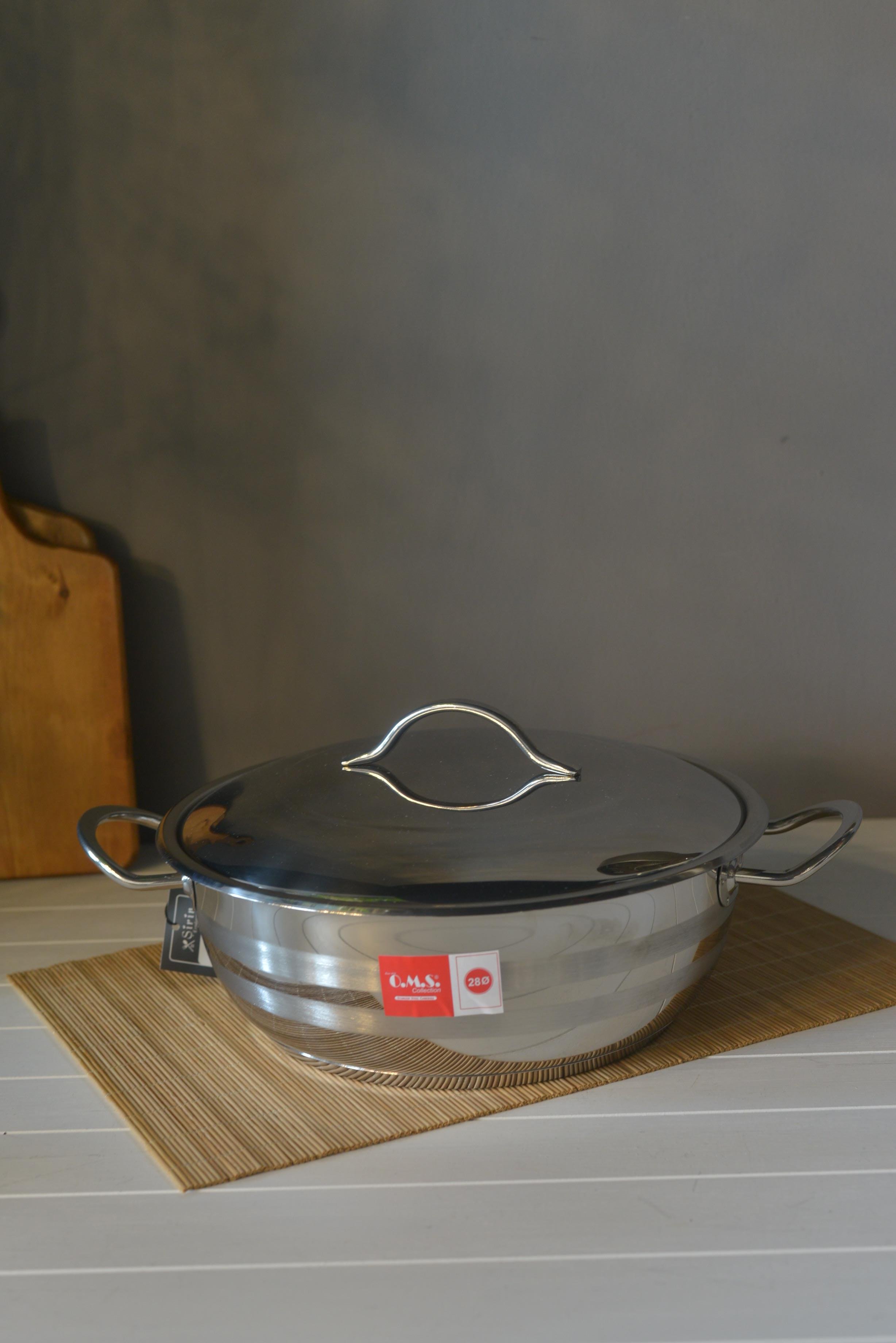 OMS Basık Çelik Tencere - 28 cm