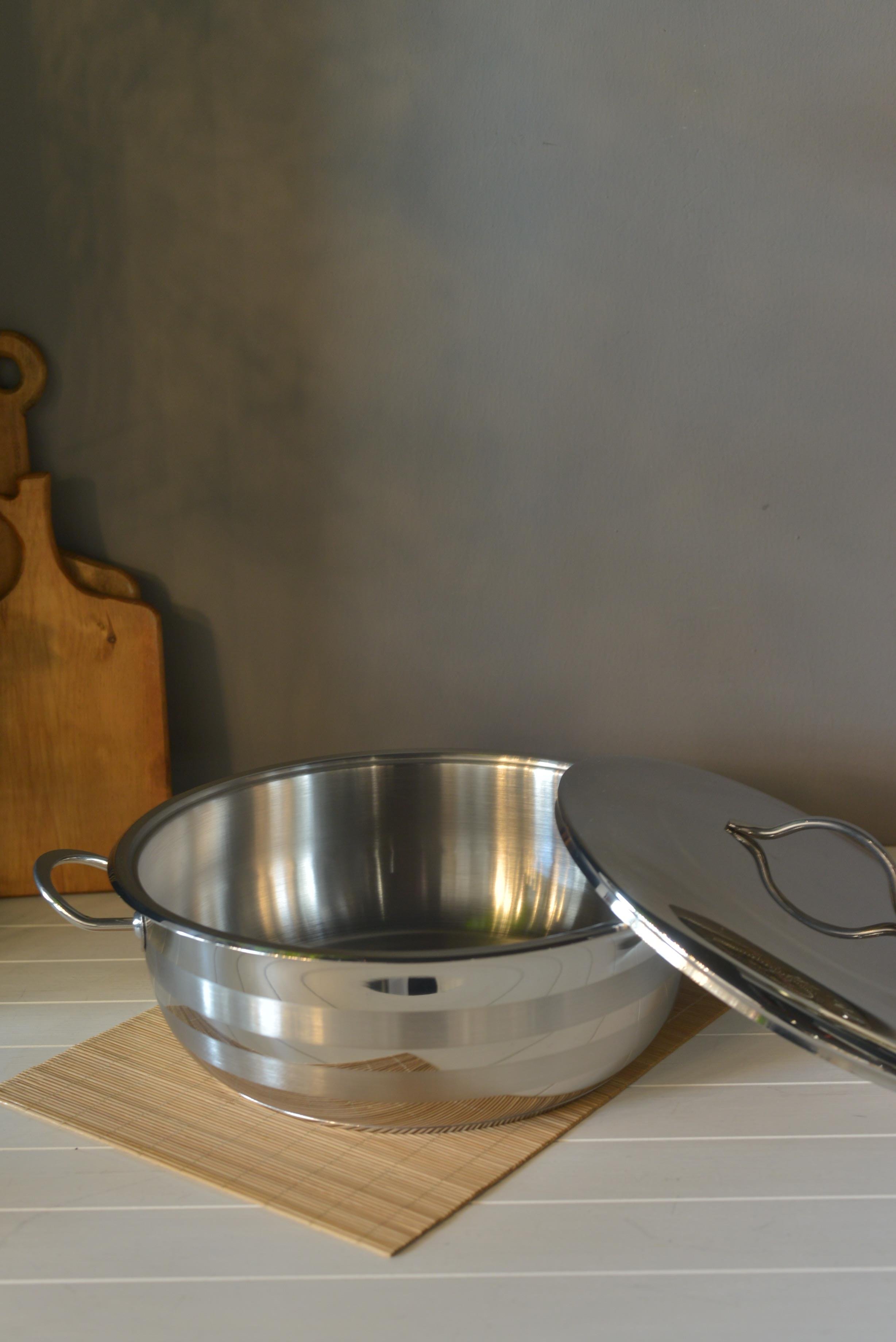 OMS Basık Çelik Tencere - 32 cm